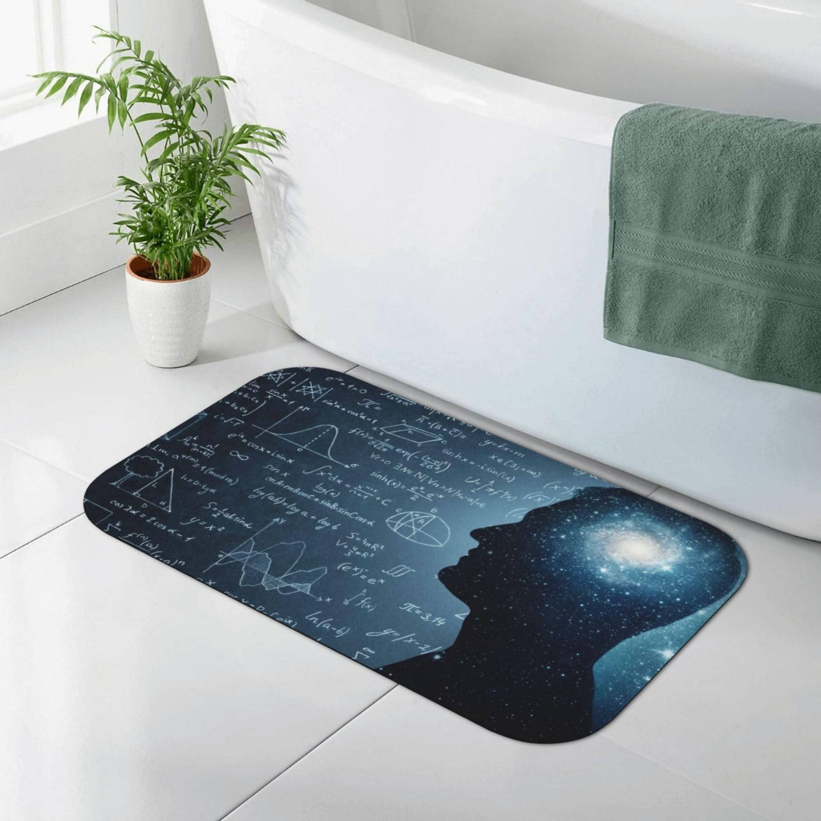 Tapis de salle de bain mathématiques en caoutchouc FURLOU