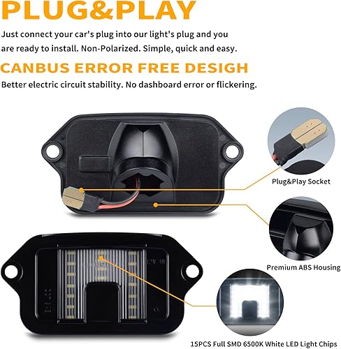 Vista 18 de Gempro Luces LED para matrícula, lámparas traseras para Ford Mustang Fusion Taurus Lincoln MKS MKT 2010-2014