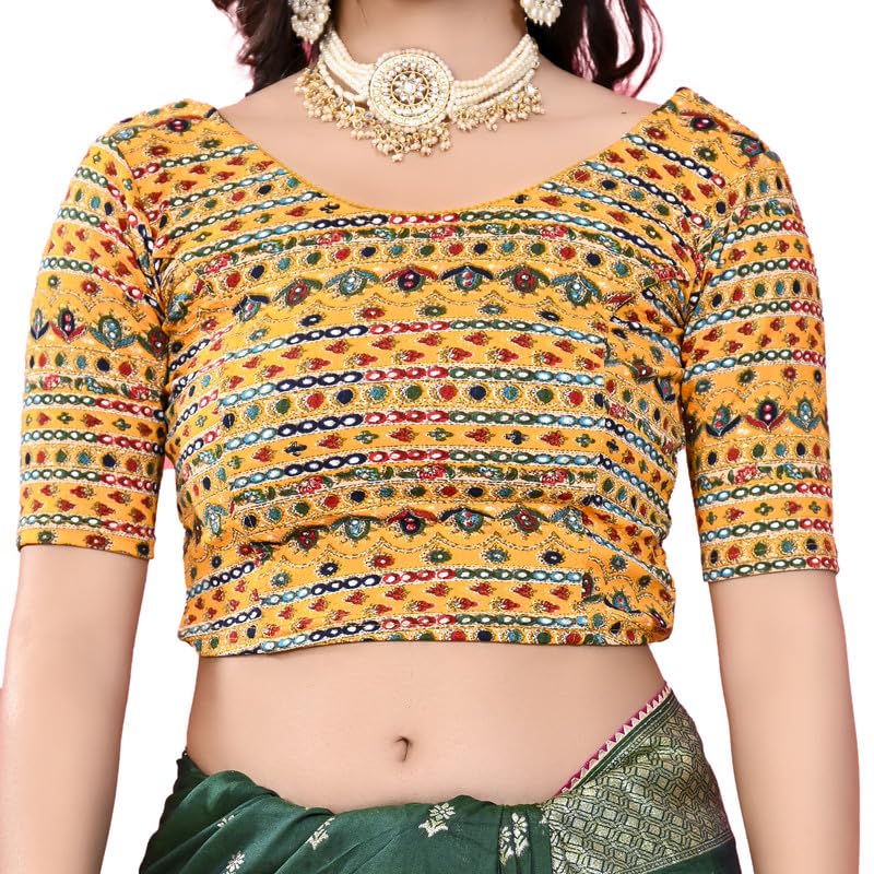 Image of Colorful Street Cotton Stretchable Round Neck Printed Blouse