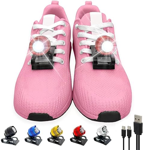 Luces de correr para corredores, luces para caminar por la noche, luces de zapatillas de correr impermeables IPX5, equipo de correr nocturno, 2