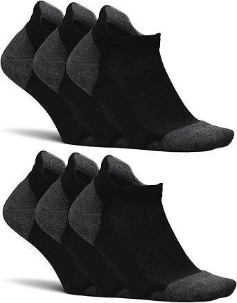 Feetures Elite Max Cushion No Show Tab - Running Socks for Men & Women - Athletic Compression Socks - Moisture Wicking