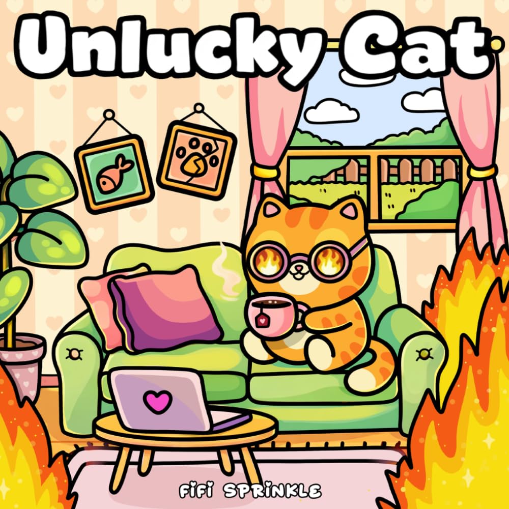 Unlucky Cat: Bold and Easy Cat Coloring Book for Adults and Teens Featuring Everyday Fails, Bad Luck Moments, and Funny Mishaps (Funny Adult Coloring Book)