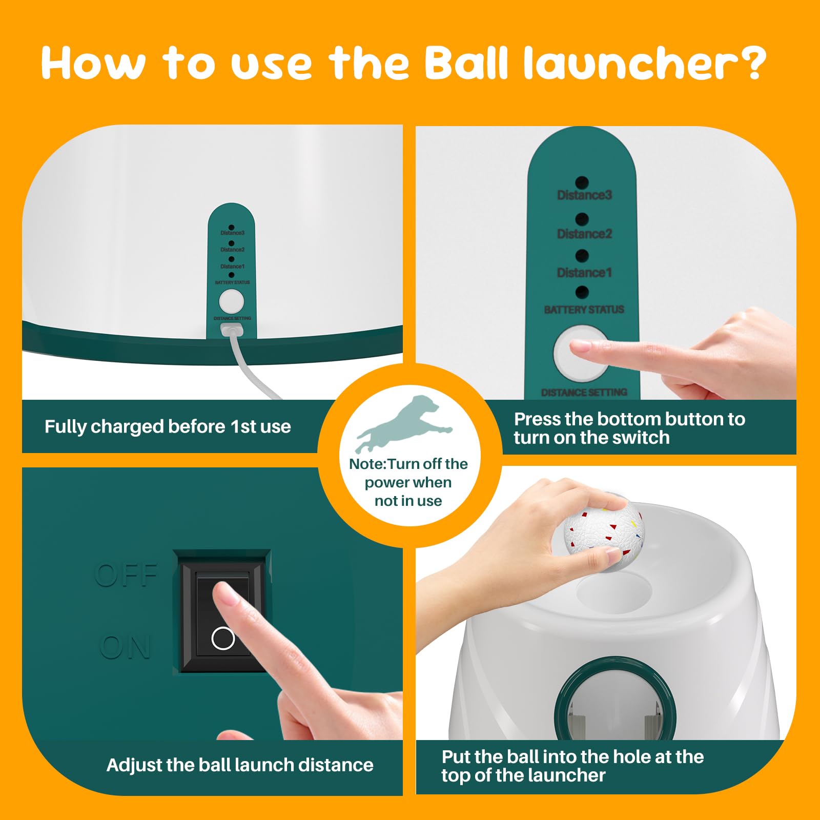 20-40ft Automatic Ball Launcher, Interactive Fetch Toy for Small Medium Dogs, Adjustable Rechargeable Tennis Thrower for Indoor Outdoor Fun, Physical Exercise and Brain Training(Green) - image 8