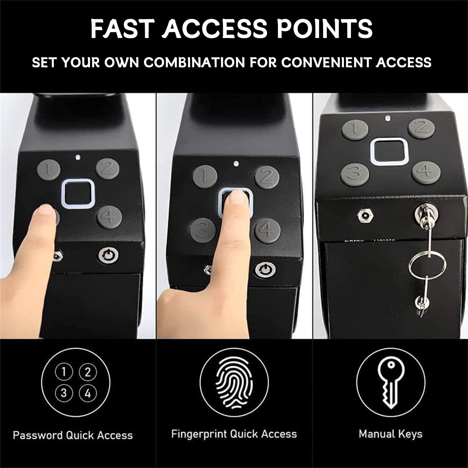 Cassetta per Armi di Sicurezza in Acciaio Dispositivo di Sicurezza per Armi da Fuoco Blocco di Sicurezza ad Accesso rapido cassaforte Accesso rapido