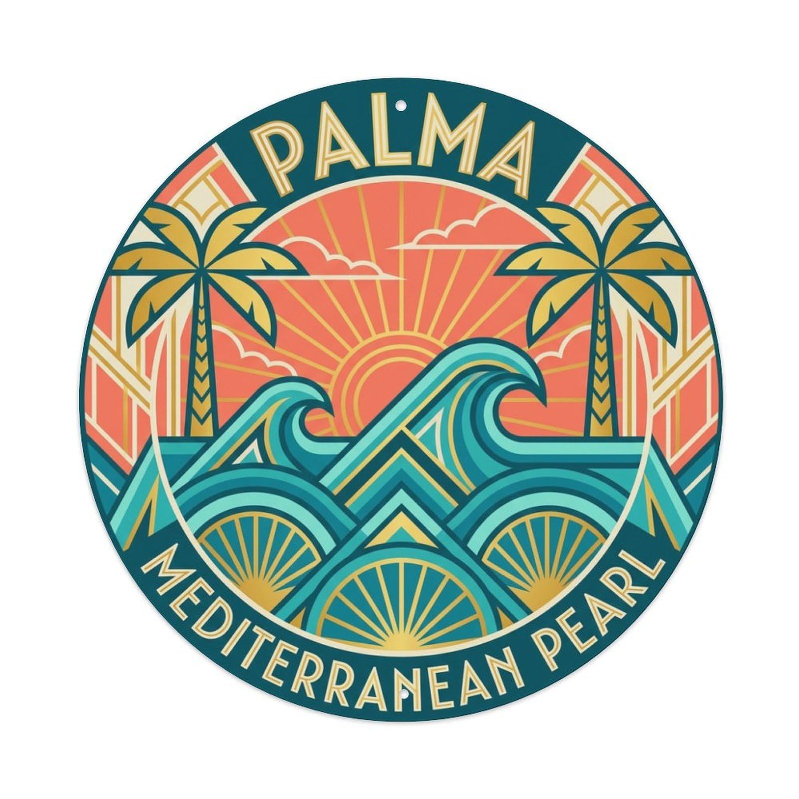 Tgrcjimh Style Metal Tin Sign Vintage Travel Palma Spain Territory