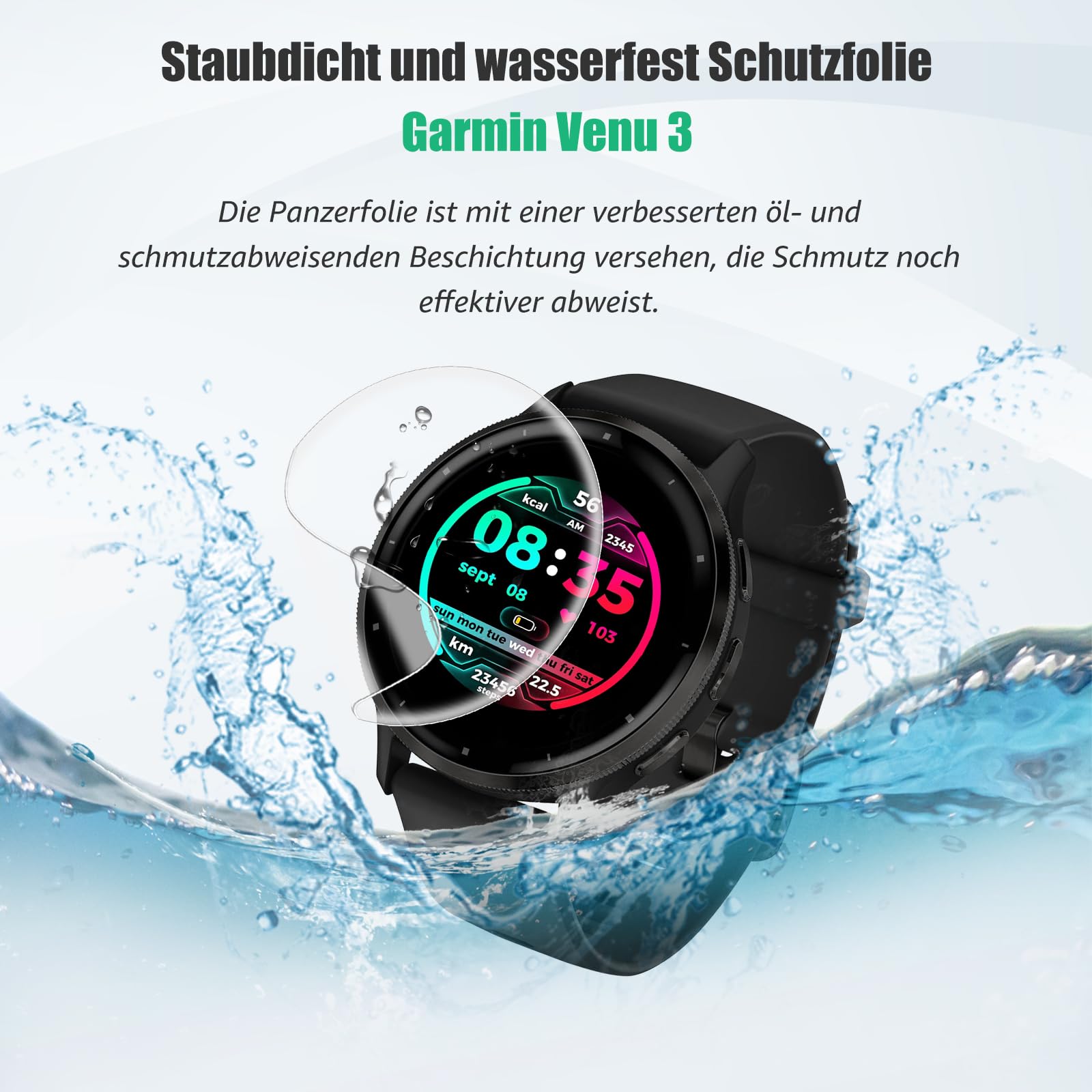 Carantee Schutzfolie Für Garmin Venu 3 - 2 Stück Panzerglas TPU Display Schutz