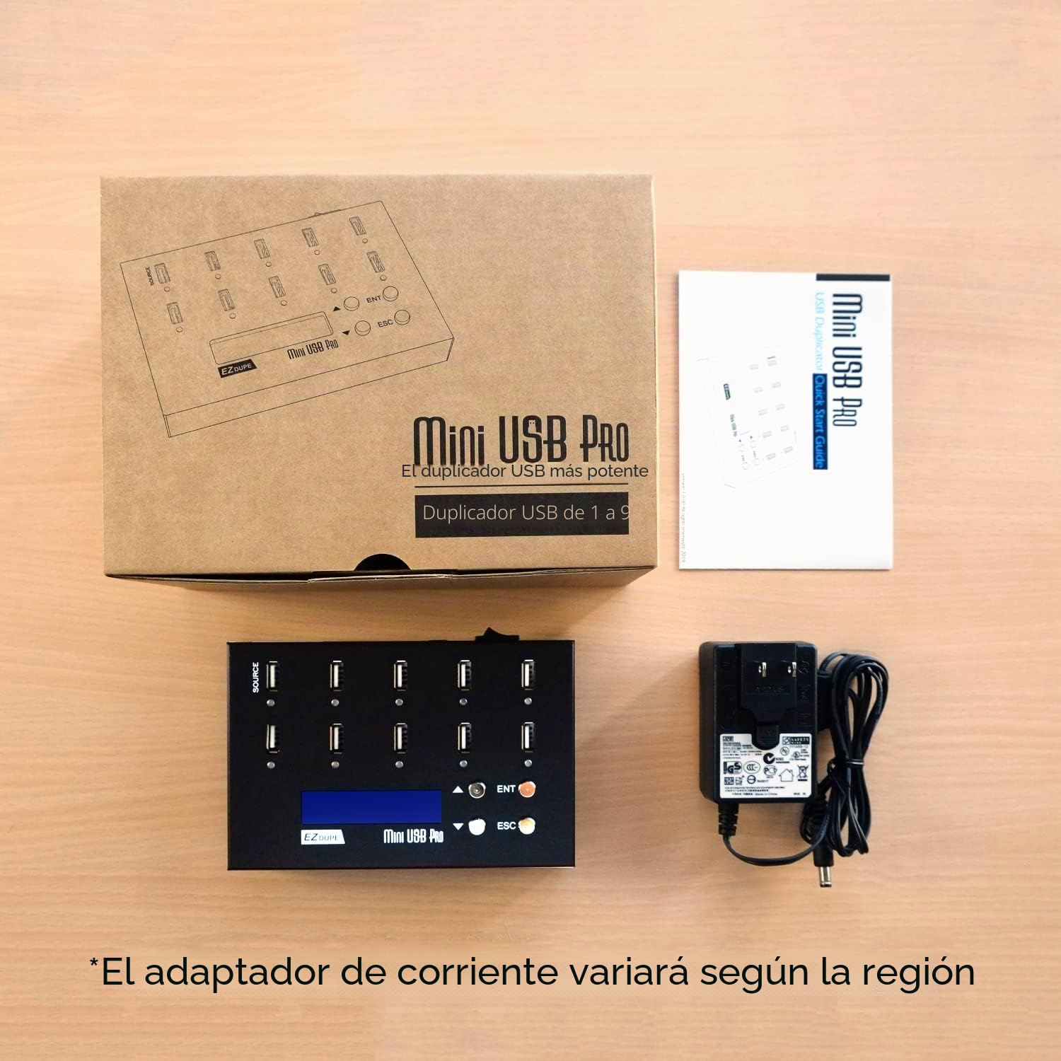 EZ Dupe 1:9 Duplicador de Memoria - Clonador Autónomo de Drivepen USB, Copia Sector por Sector de Sistema y Ficheros, 45MB/s (Mini USB Pro)