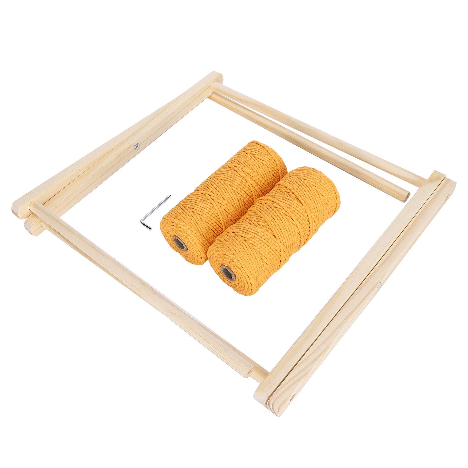 Porte-revues Boho, Panier de Rangement élégant, Porte-revues pour la Décoration de la Maison, Cadre en Bois Poli de 35cm