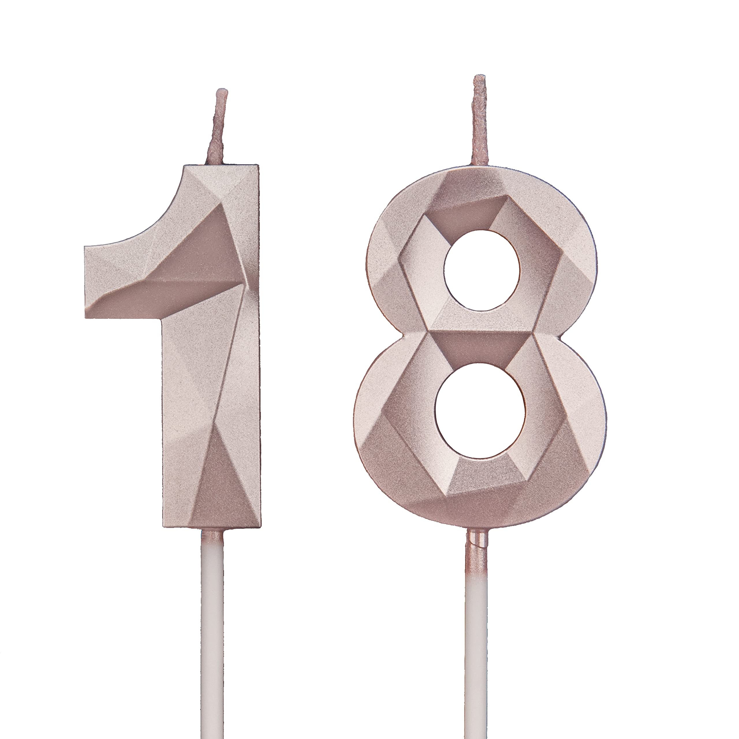 Dtxlx Men's Rose Gold 18Th Birthday Candles, Number Candles Birthday Decoration, Happy Birthday Cake Toppers, For Birthday Parties Weddings Company Anniversaries (, 18)