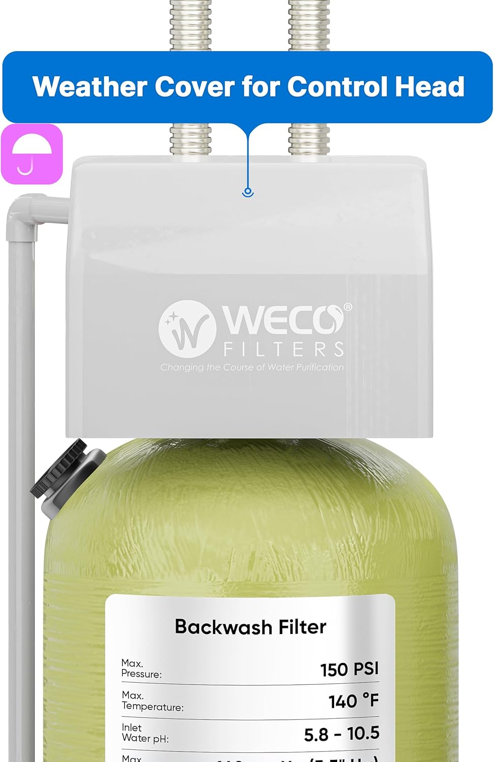 WECO Backwashing Filter with Calcite and Magnesia for pH Neutralization (CALC-1054)
