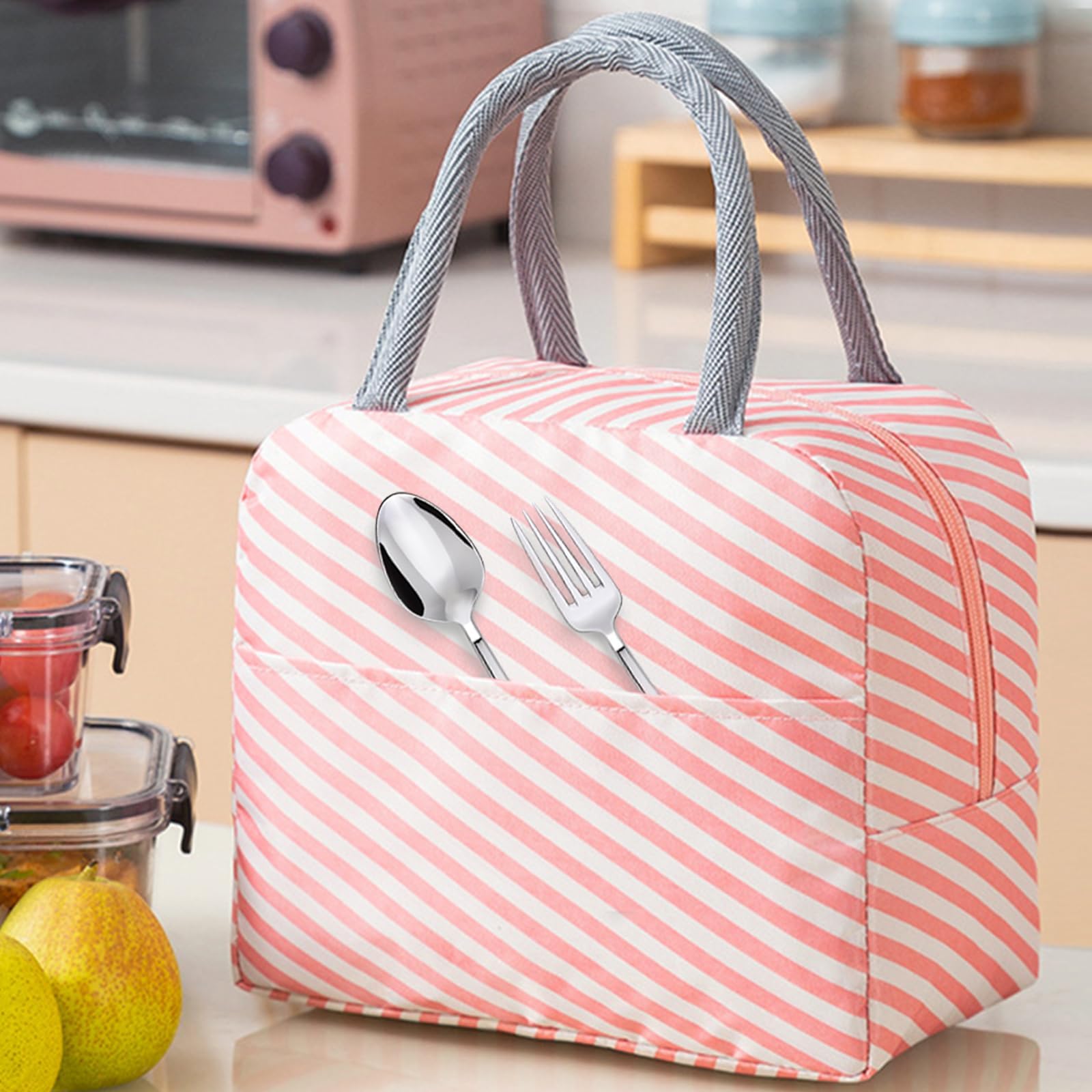 Lunch Bag Insulated Bento Bags Cute Lunch Tote Small Cooler Bags Waterproof Cartoon Lunch Box Bag for Work Picnic (Style3)