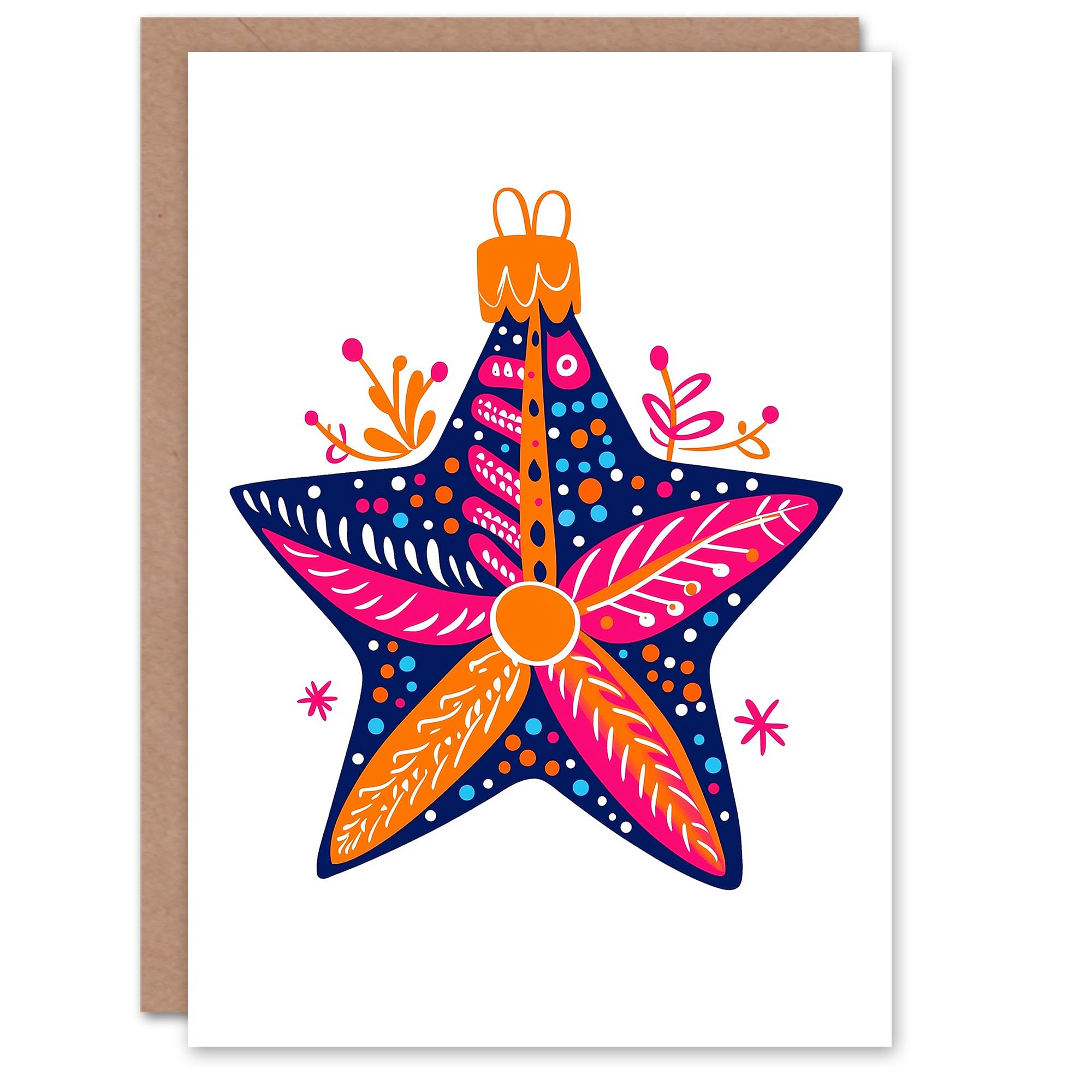 Wee Blue Coo Star Bauble Ornament Greeting Card