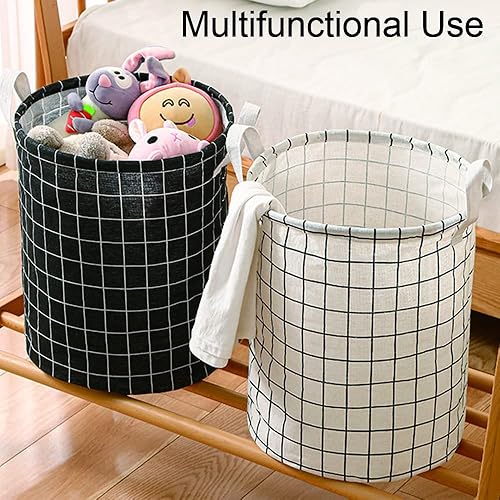Miniatura 5 de Paquete de 2 cestas grandes para lavandería, impermeables, organización de lavandería, cestas plegables con asas de transporte para ropa, juguetes