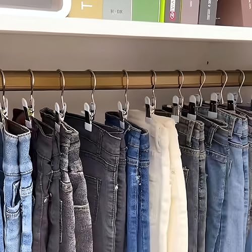 Miniatura 3 de 20 clips multifunción, ganchos para colgar la ropa sucia de acero manchado con clips de alta resistencia, clip de secado de metal portátil para