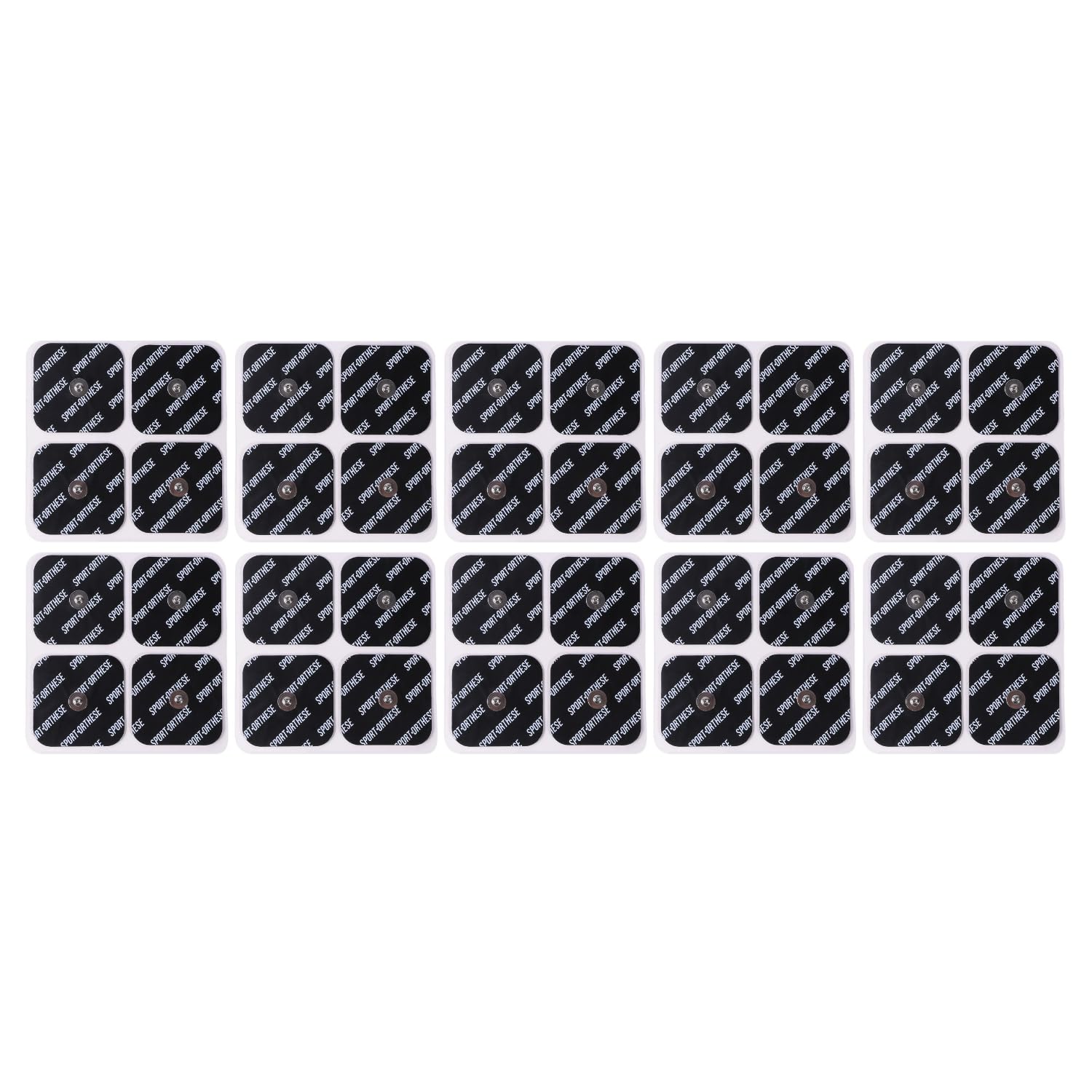 Pack de 40 électrodes Snap E-Cure - Compatible avec Compex, Chattanooga, Bluetens