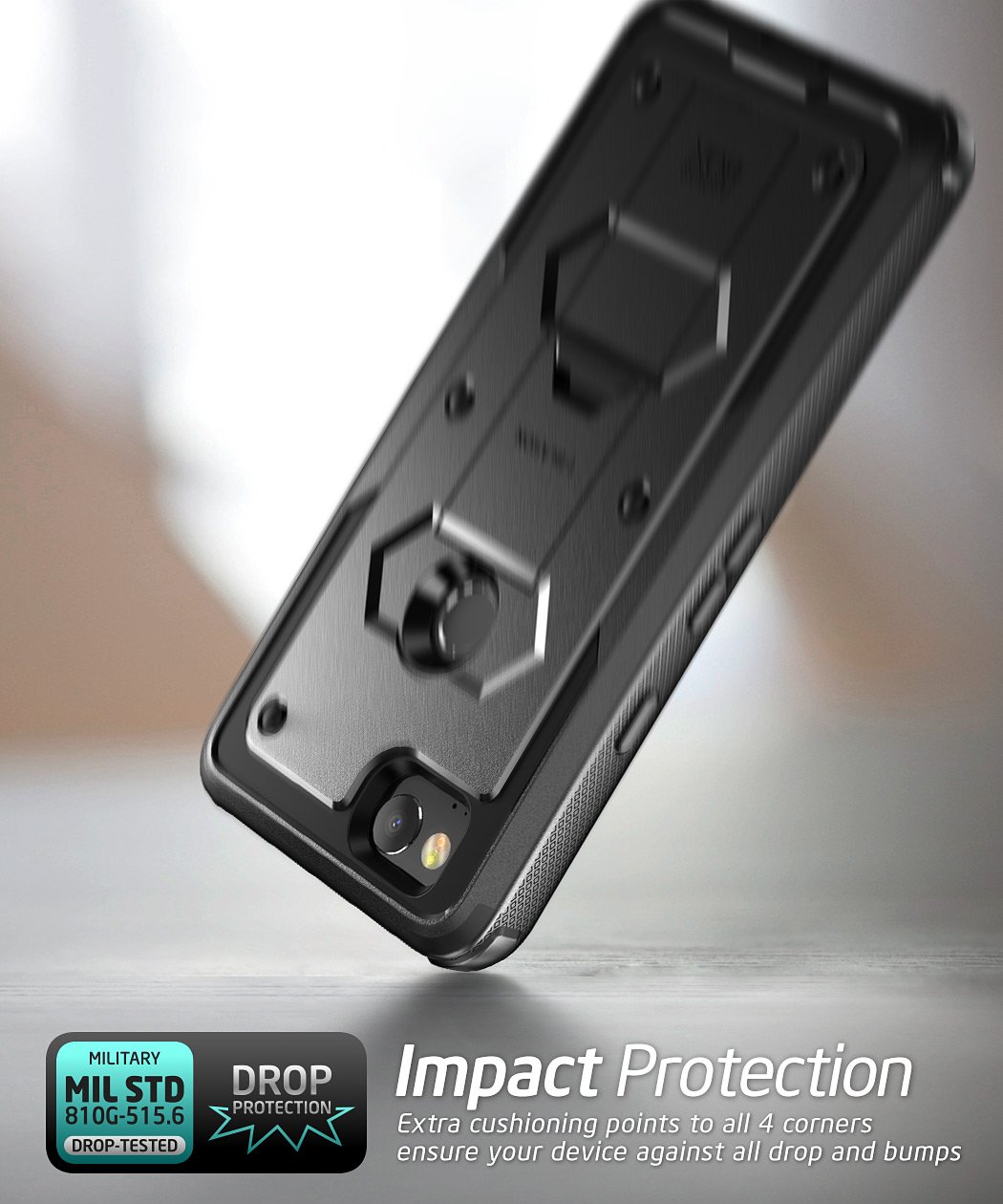 i-Blason Armorbox Case for Google Pixel 2, [Built-in Screen Protector] [Full Body] [Heavy Duty Protection ] [Kickstand] [Belt Clip] Shock Reduction Bumper Case(Black)