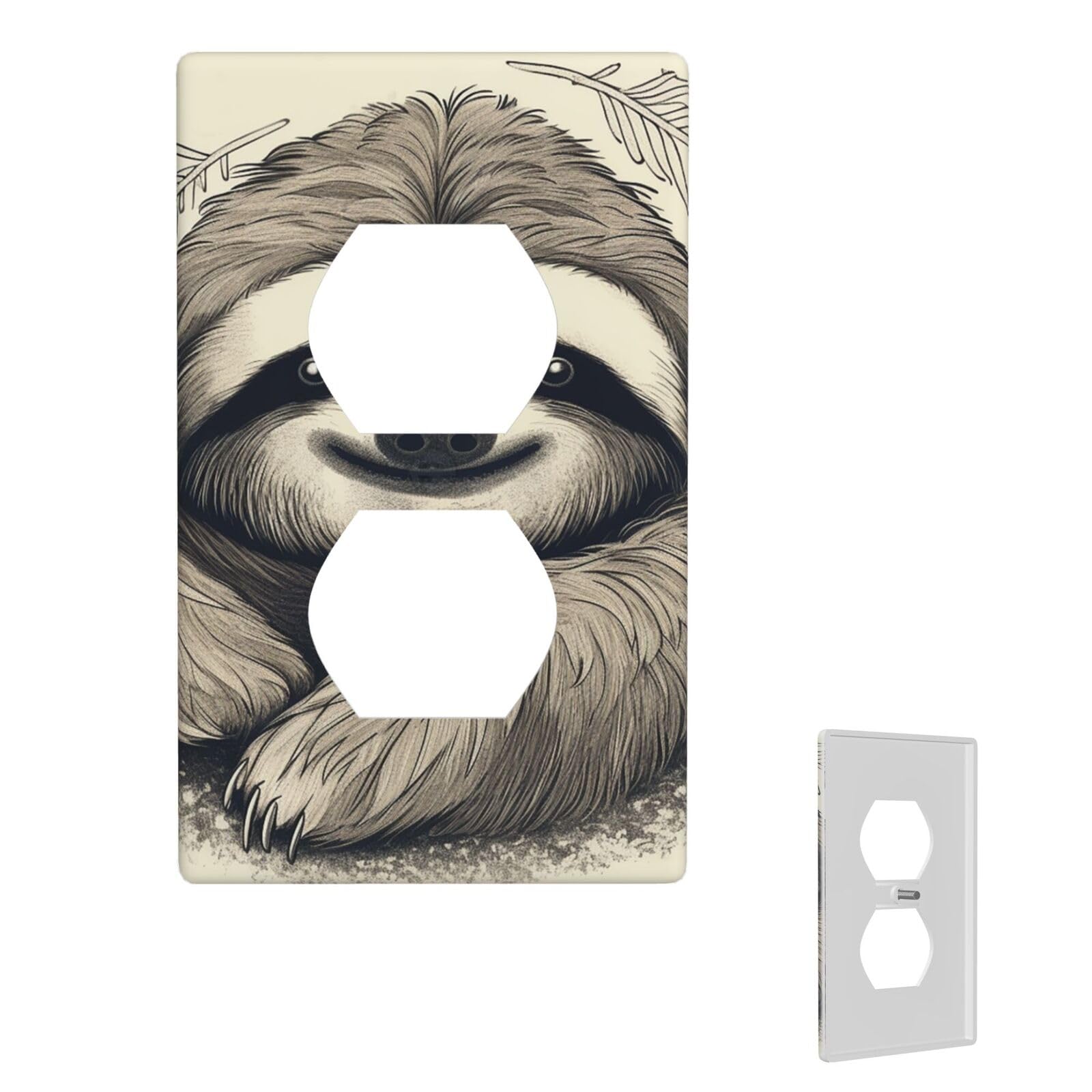 1-Gang Decorator Wall Plate Sloth My Spirit Animal Light Switch Cover Single Gang Receptacle Wall Plate Standard Size 4.5" x 2.76" Wallplate Unbreakable Polycarbonate Outlet Faceplates Cover