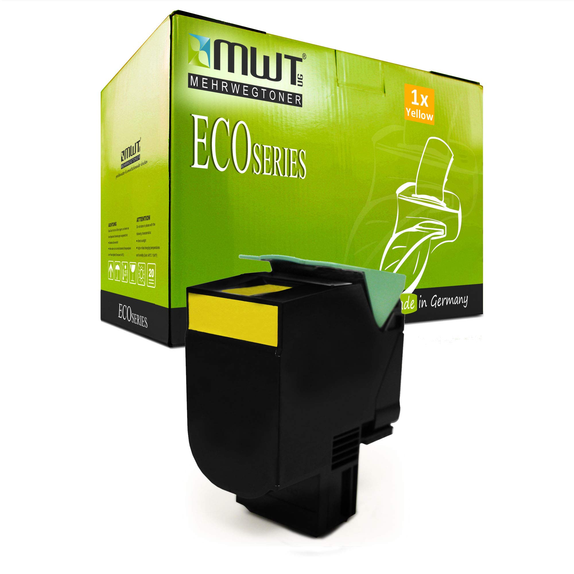 Toner compatible Lexmark 80C0H40 jaune à grand rendement de 3000 pages laser