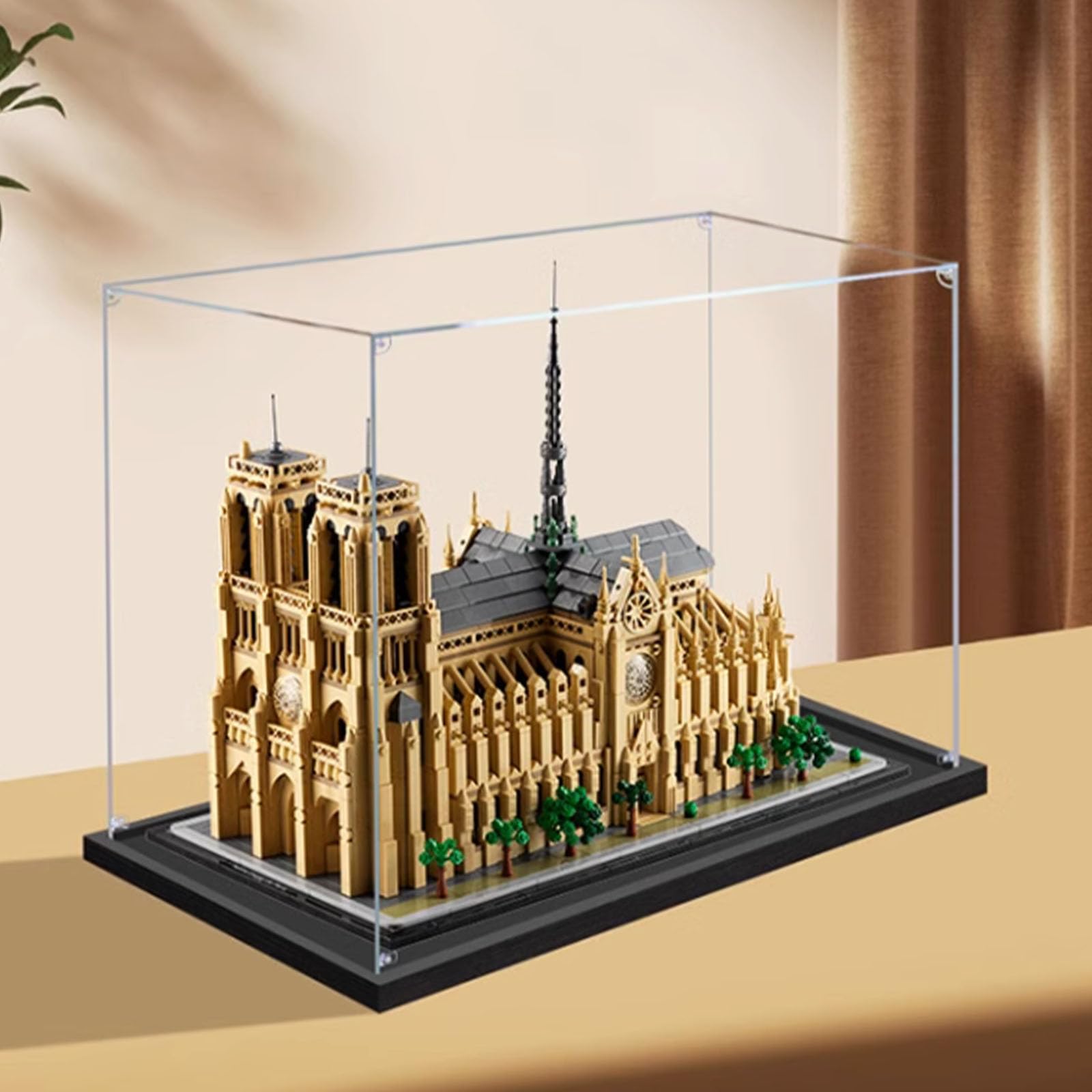Acrylic Display Case, Designed for Lego 21061 Notre Dame de Paris model, Dustproof Display Case, Used to Protect the Collectible Model - (The lego set is not included) (Black - 2mm)