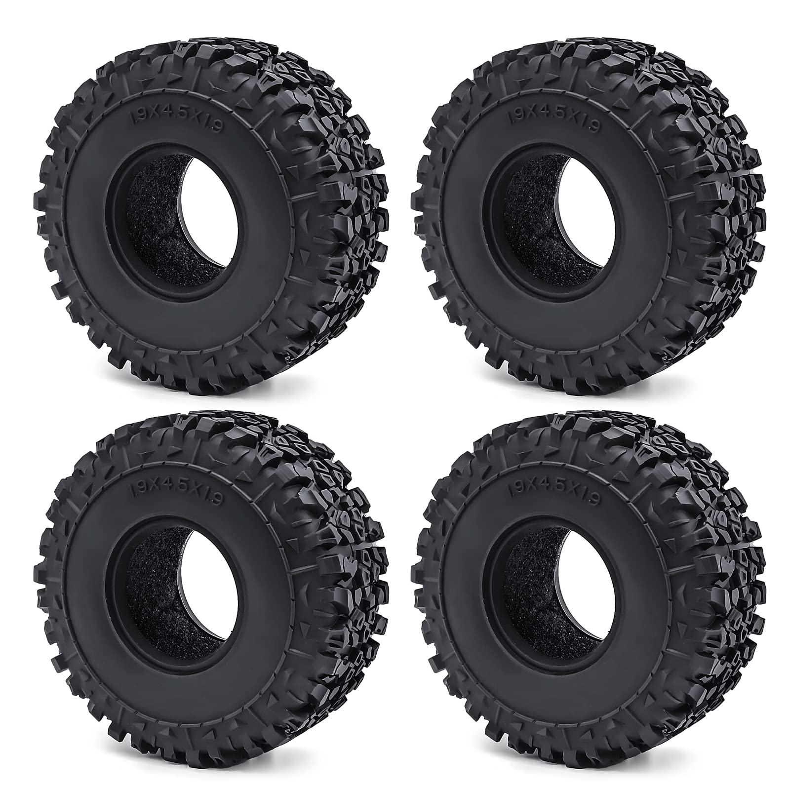 QUPA AM STORE RC Rubber 1.9 Crawler Tires 114MM 4PCS for 1/10 Upgrades TRX4 SCX10 D90 RC Crawler Car
