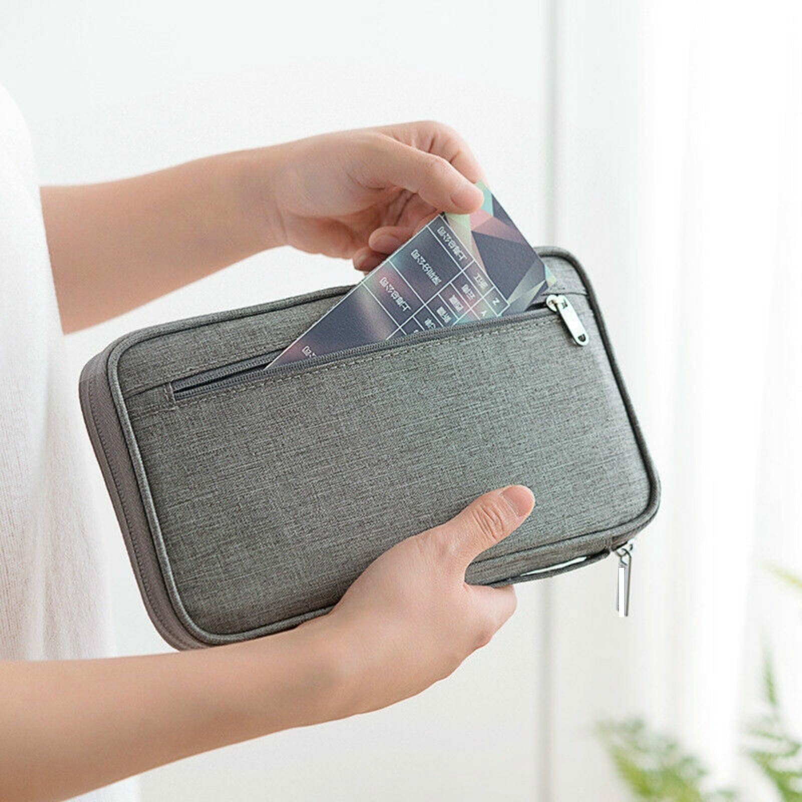 Portafoglio da viaggio Porta passaporto familiare documenti impermeabile creativo Organizer Accessori carte Per Domestico(Black)