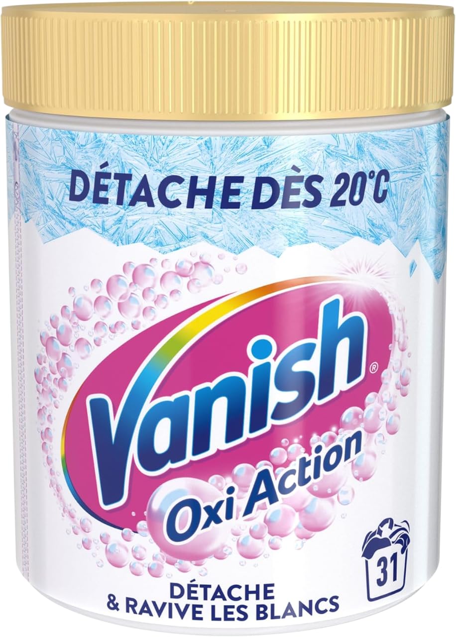 Vanish Pack détachant ultime : Détachant Textile & Raviveur de Blancheur - Poudre 940g + Détachant Textile et Anti-décoloration - Poudre 940g +Pistolet Détachant Textile Puissant avant lavage - 500ml