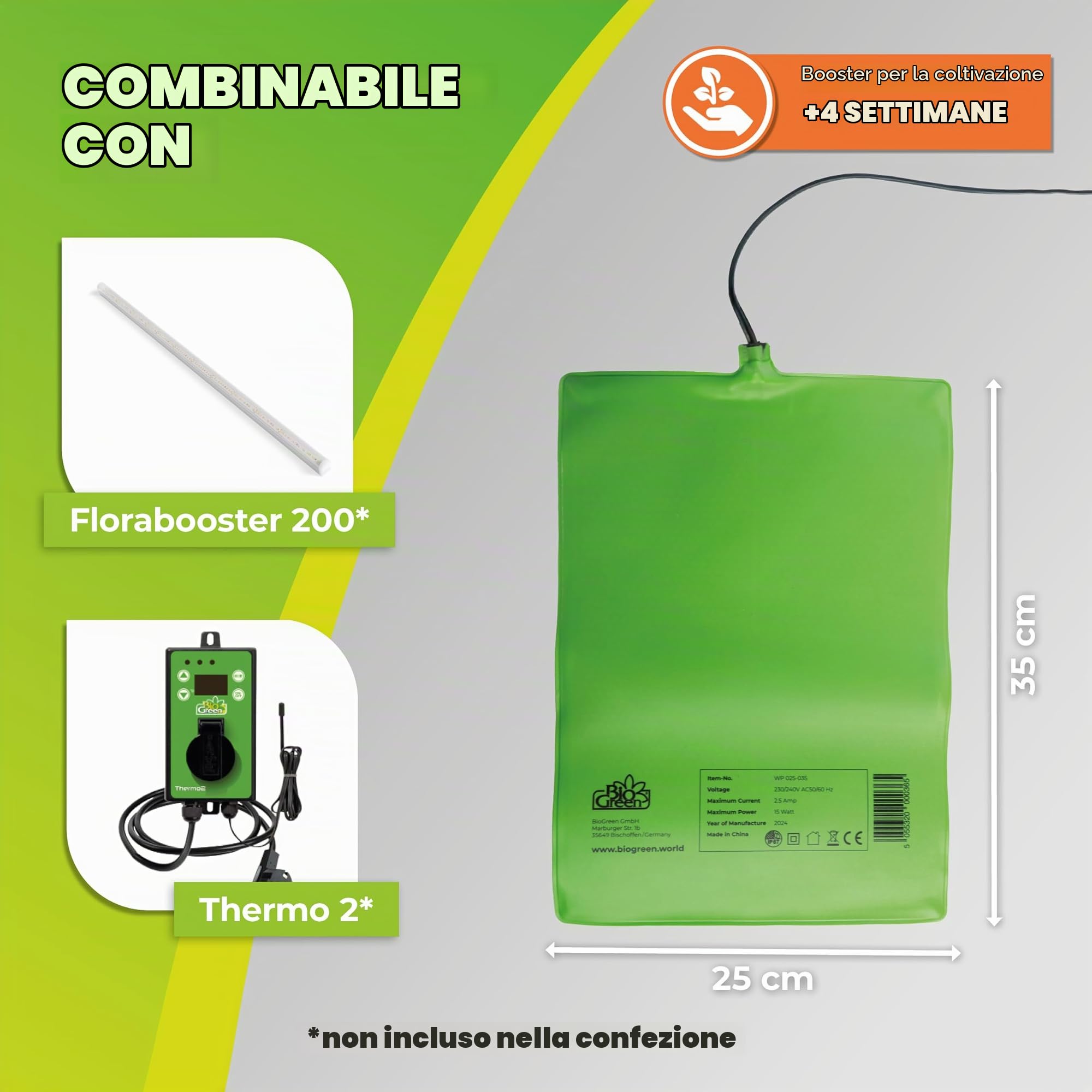 Bio Green WP 025-035 Tappetino riscaldante 0,25 x 0,35 m 15 W