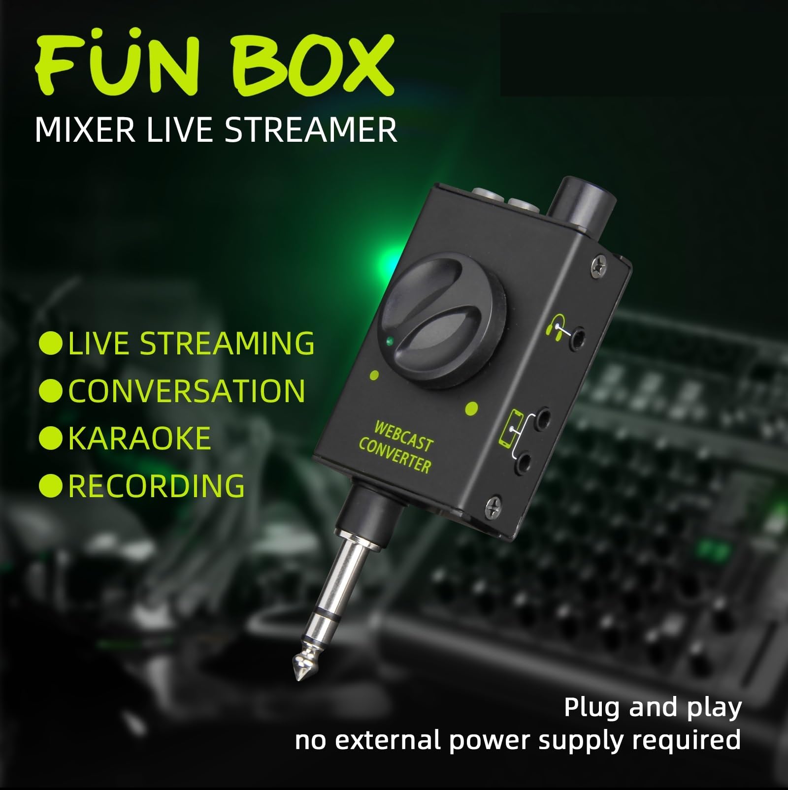 Mixer Audio, Adattatore for Streaming Live for Mixer Console DJ, dispositivi di Output supportano Smartphone, Laptop per Studio di Karaoke, Streaming e Registrazione