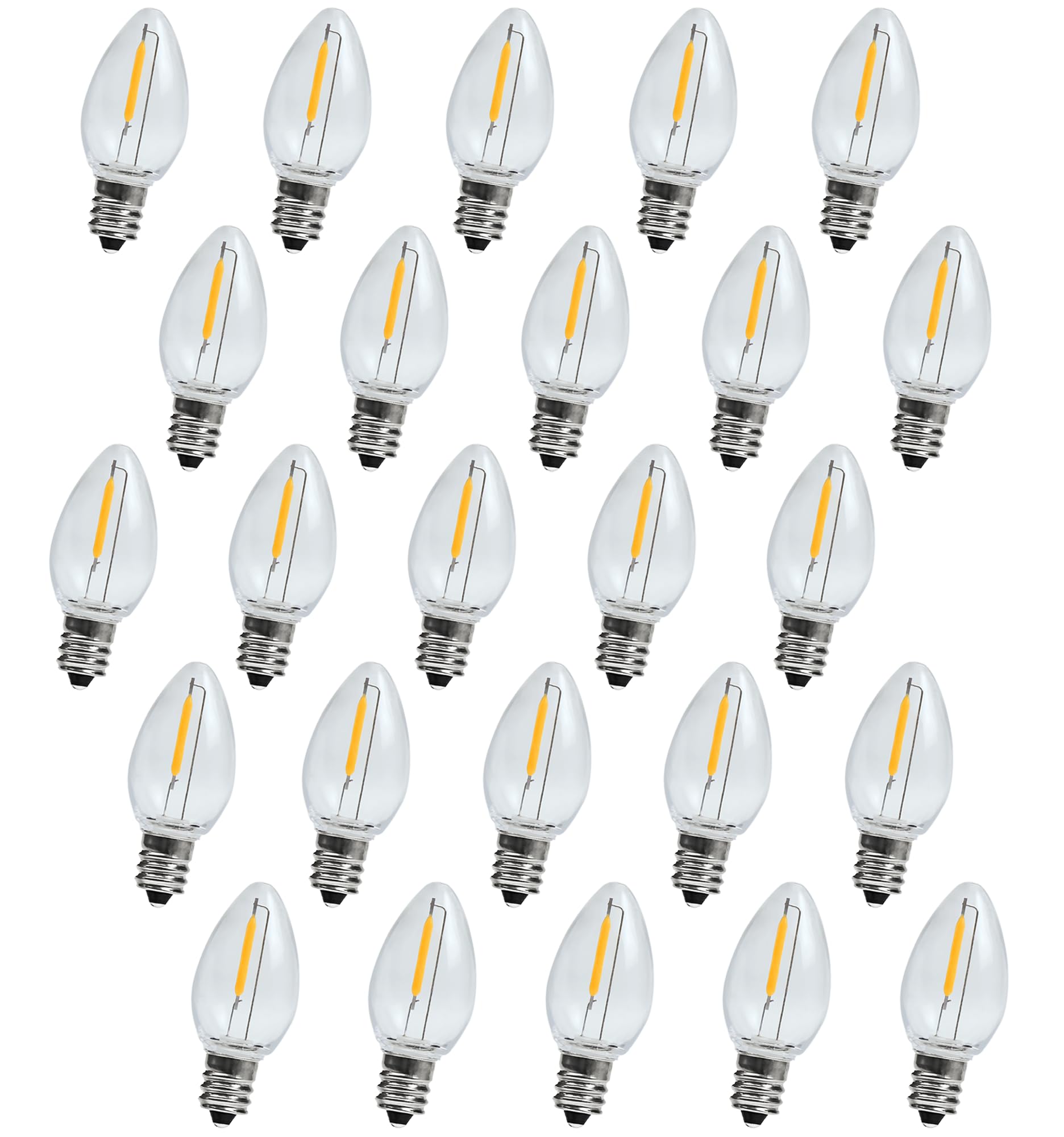 C7 Replacement LED Light Bulbs 0 6W Equivalent to 7W Warm White 2700K Outdoor and Indoor String Lights