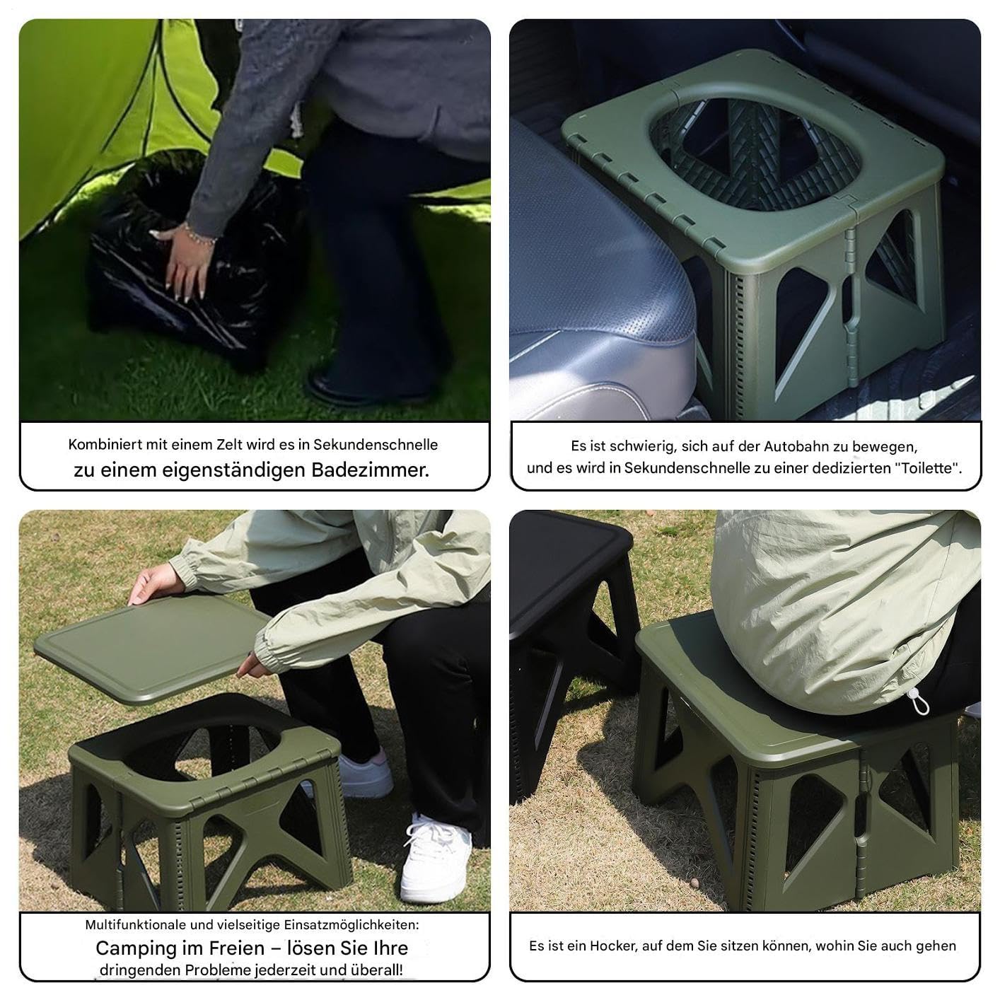 Inodoro De Camping Para Exteriores Asiento banco orinal para viajes | Taburete Plegable Portátil Para Inodoro De Camping Pesca, Senderismo, Playa, , Aire Libre, Mochilero, Imprescindibles De