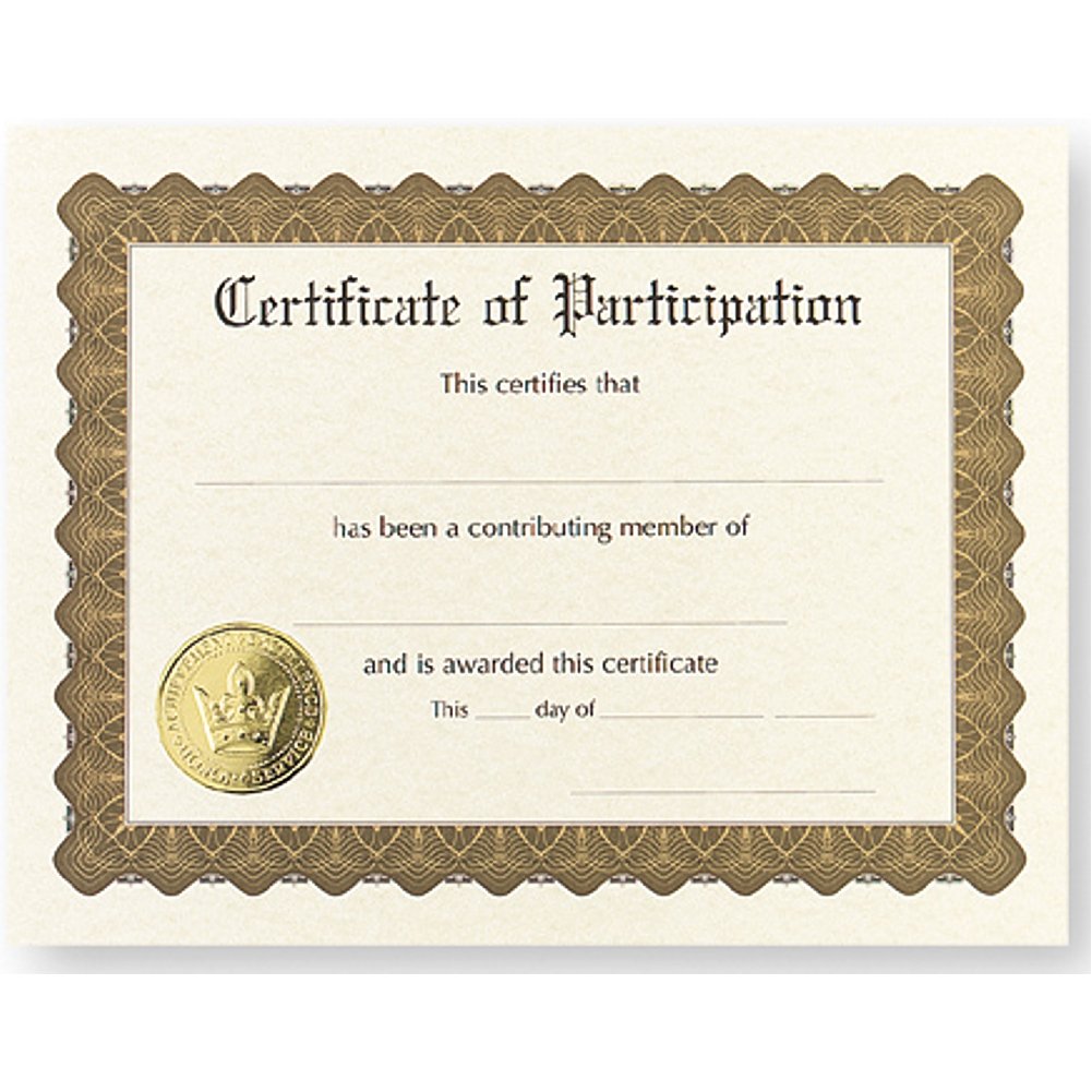 Certificate of Participation - Pack of 12