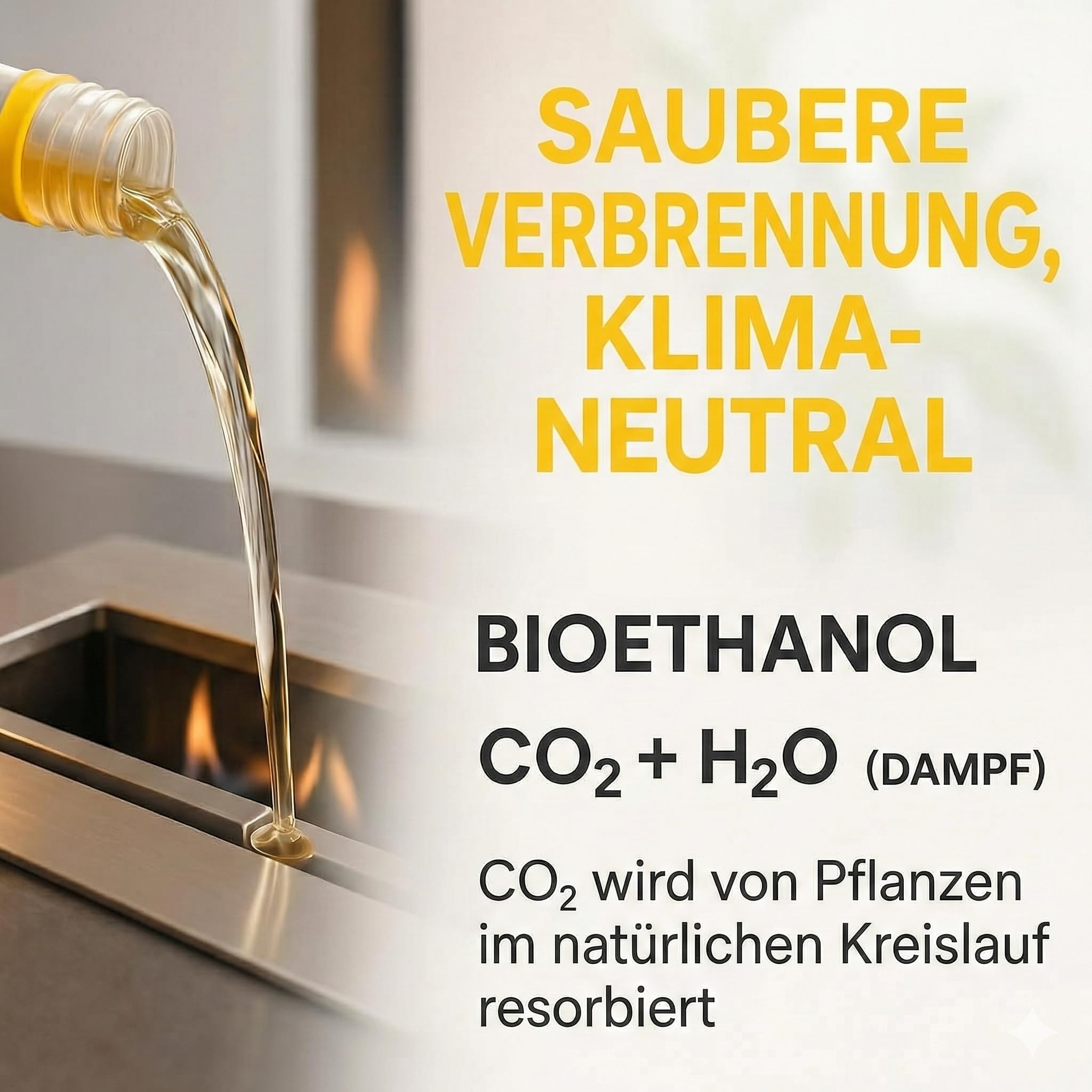 GiDeli Bioethanol 96,6% Geruchlos 30 Liter - Bio Ethanol 6X 5L für Tischkamin, Kamin Indoor & Outdoor - Rauchfrei und Rußfrei, farblos - Aus Mais & Zuckerrüben