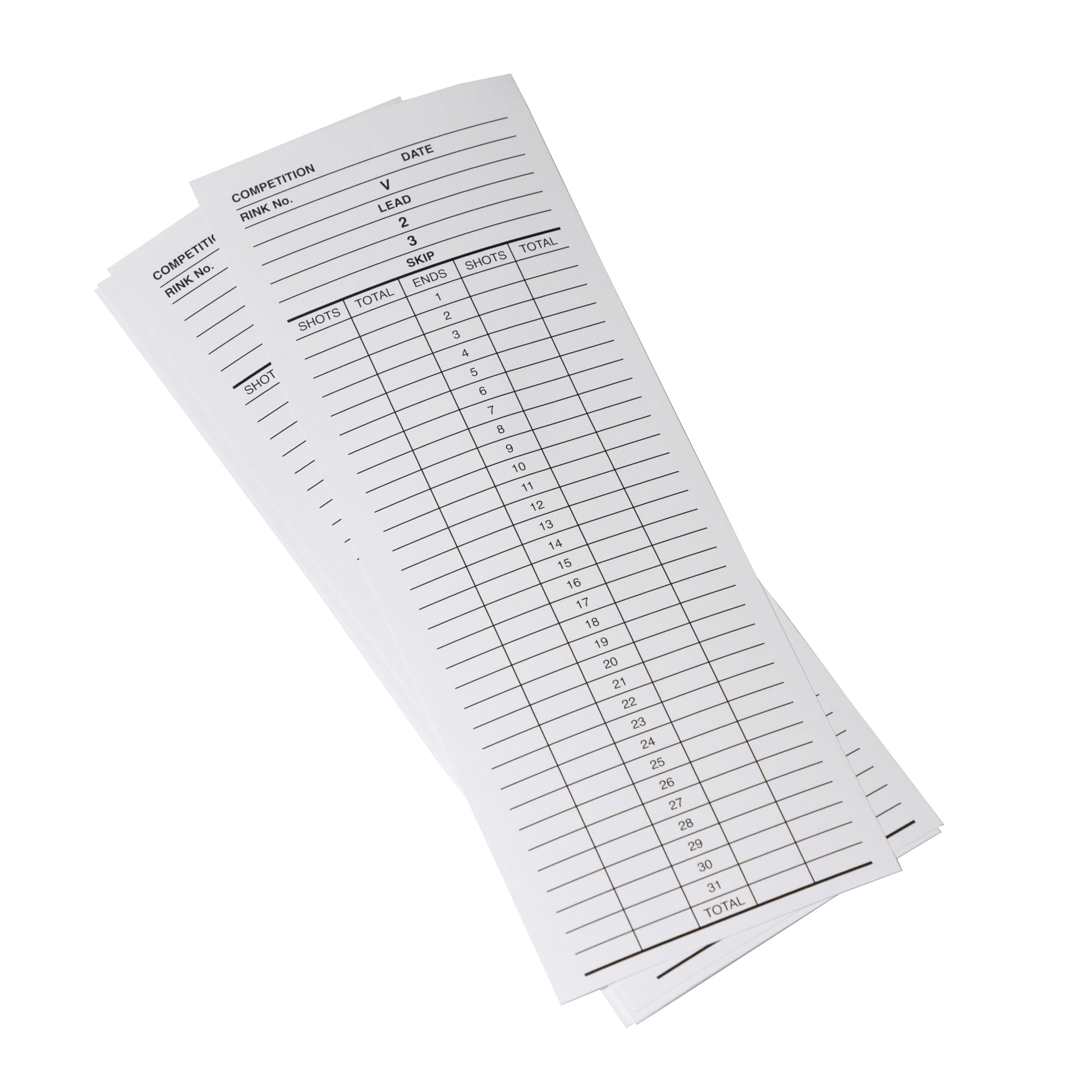 Crystals Club Supplies Bowling Bowls Score Cards - Pack of 250