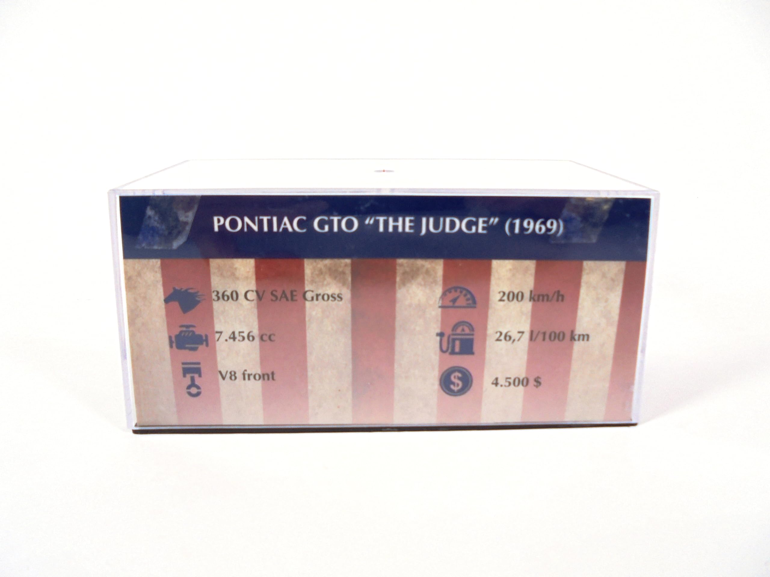 OPO 10 - Modellino Auto in Scala 1/43 Compatibile con Pontiac GTO The Judge 1969 - AC08