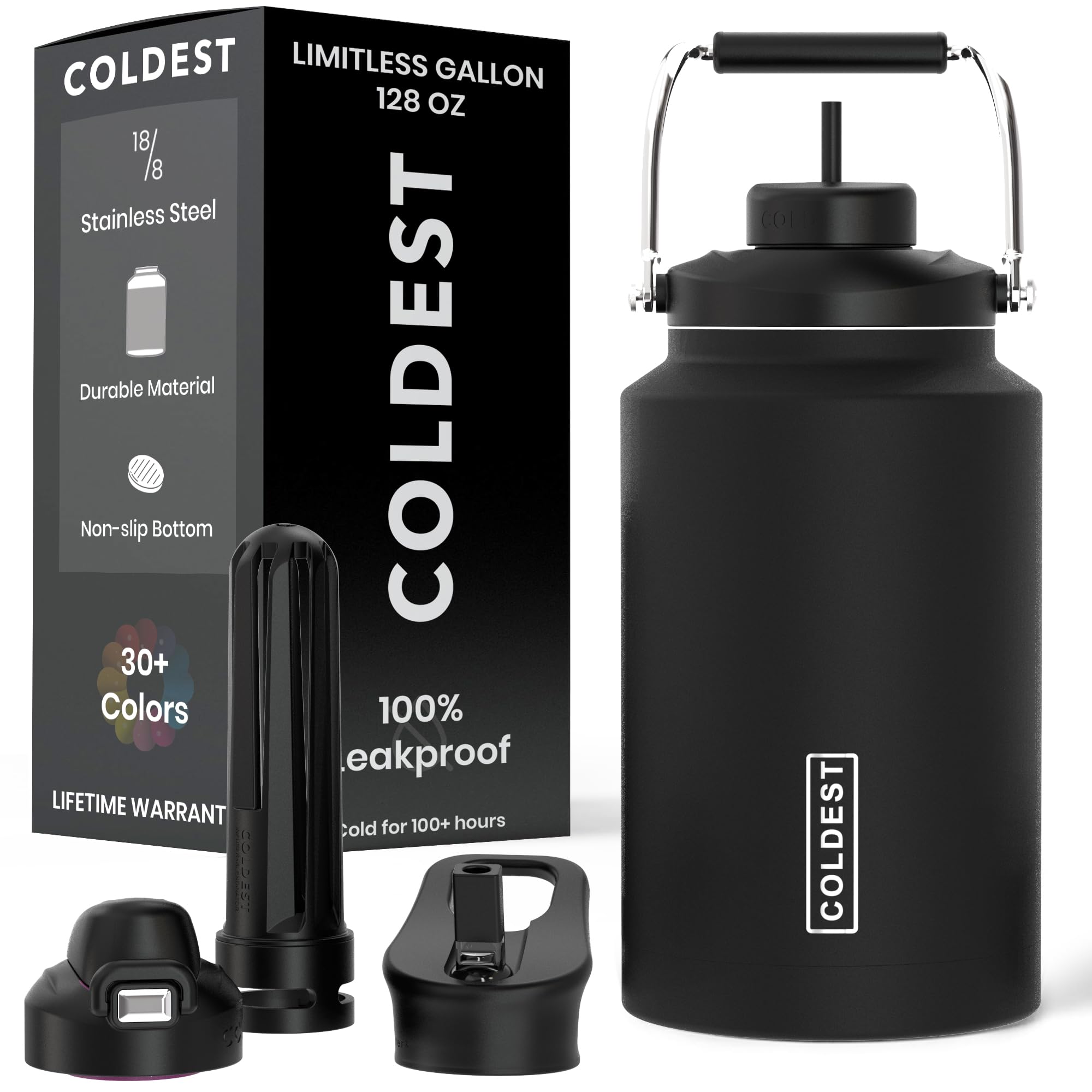 Coldest 128 oz Tumbler with Handle and Straw