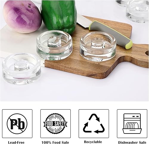 Miniatura 4 de BSTKEY Paquete de 9 pesas de fermentación, pesas de vidrio con mango de fácil agarre para frascos Mason de boca ancha, pesas de conservas para