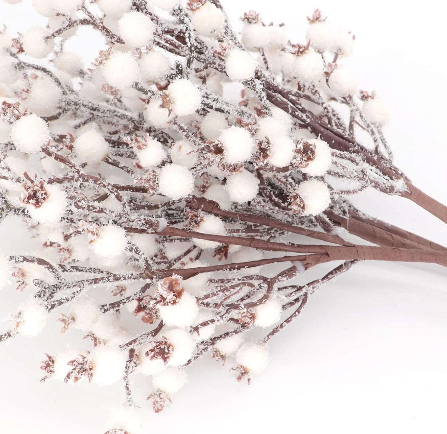 Künstliche Stechpalmenbeerenstiele, Zweige für Weihnachten, mattiert, rote Beeren, Sprays, Winterbeerenzweige für Weihnachtsbaum, Urlaub, Blumenarrangement, Mittelstück, saisonale Dekoration, 41,9 cm,
