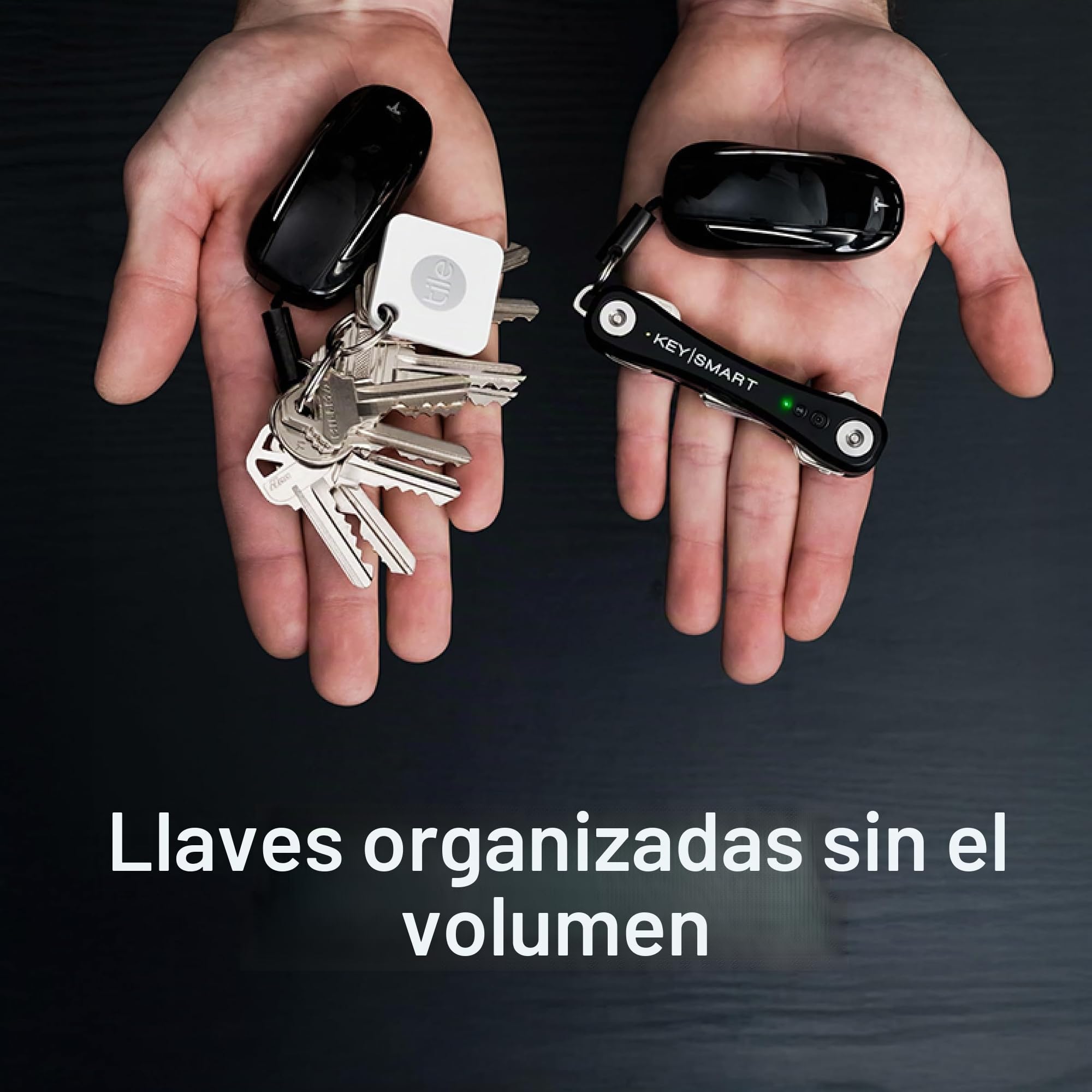 KeySmart iPro - Localizador de llaves con sonido, llavero compatible con Apple Find My App, organizador de llaves, rastreador compacto sin desorden, regalos tecnológicos para hombres (hasta 14 llaves