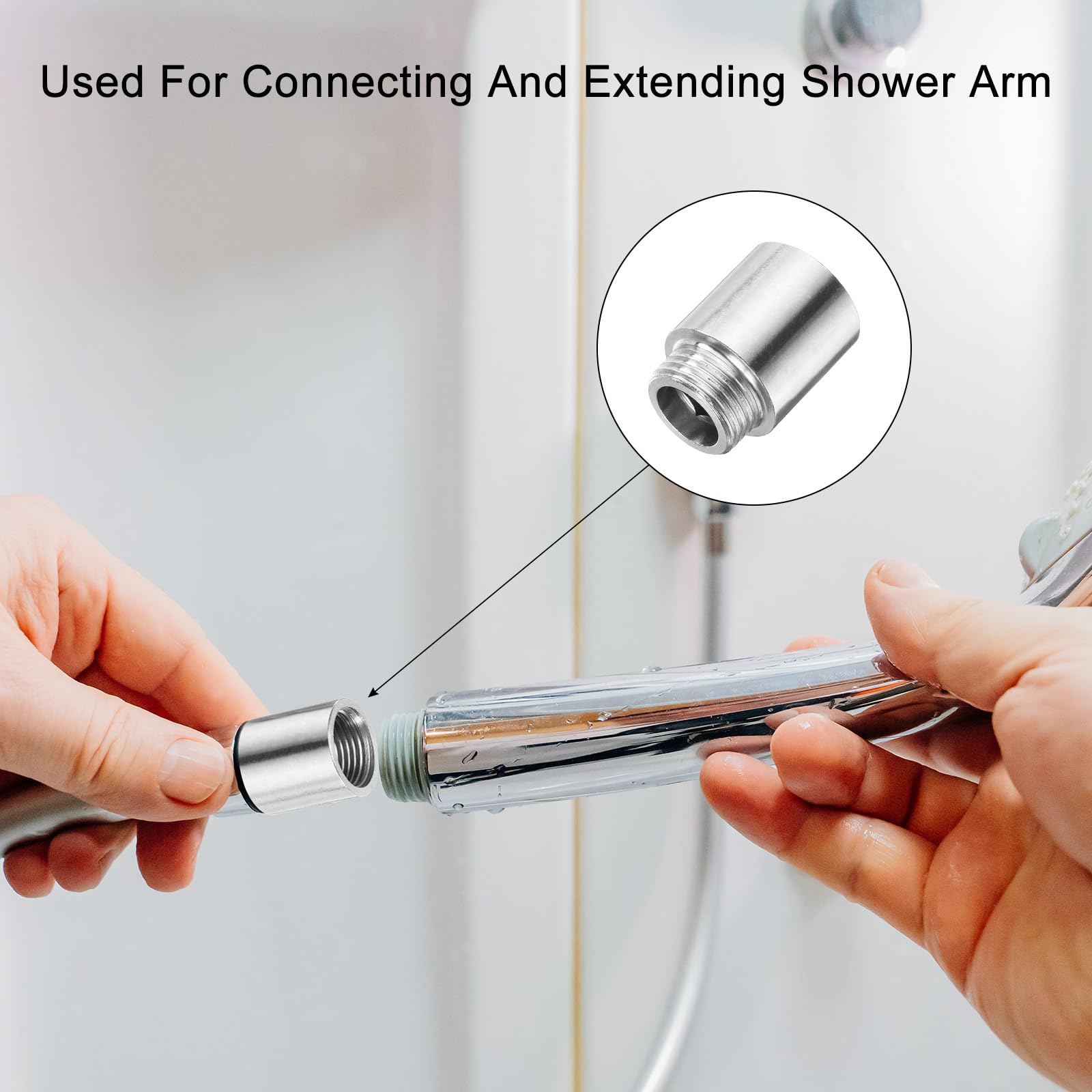 Bras Extensible Pommeau De Douche 50mm – Acier Inox 304, Marque Uxcell Neuf