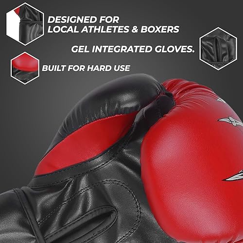 Miniatura 2 de Defy Sports Guantes de boxeo para hombres y mujeres, guantes de boxeo de piel sintética de alta calidad, guantes de kickboxing con infusión de gel