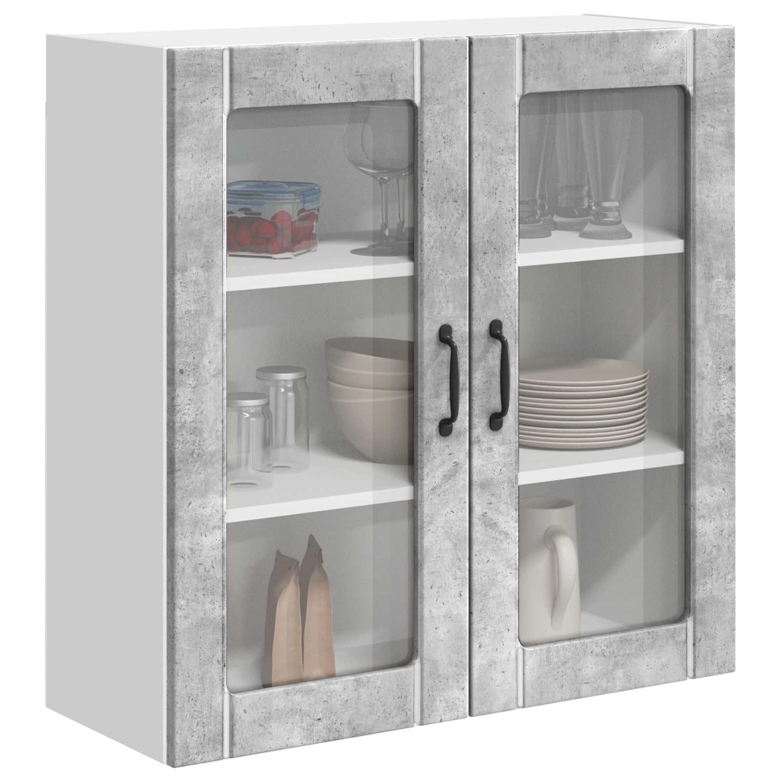 Armadio 80x31x80 cm con 2 ante con 2 ripiani in legno