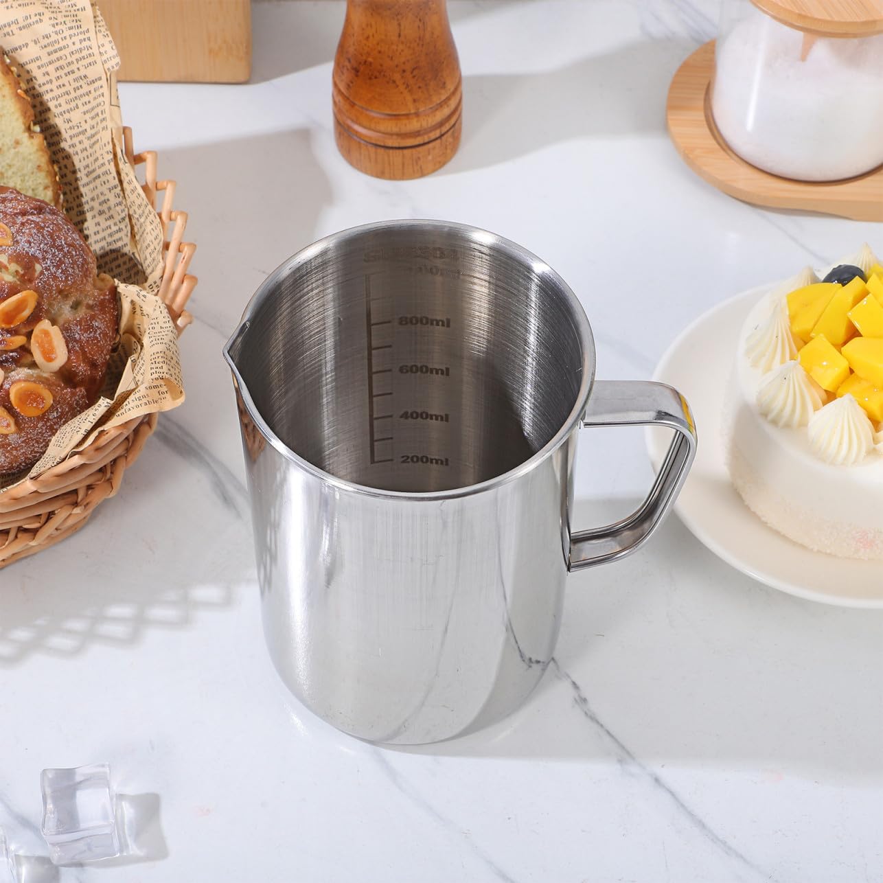 DECHOUS 2pièces Gobelet Gradué Acier Inoxydable Pour Laboratoire Tasse De Mesure Avec Échelle Pour Cuisine Et Expérimentations Scientifiques