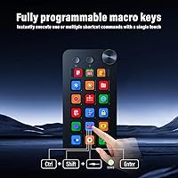 Vista 6 de Teclado macro, teclado de acceso directo macro, con 15 teclas macro personalizables, tres modos