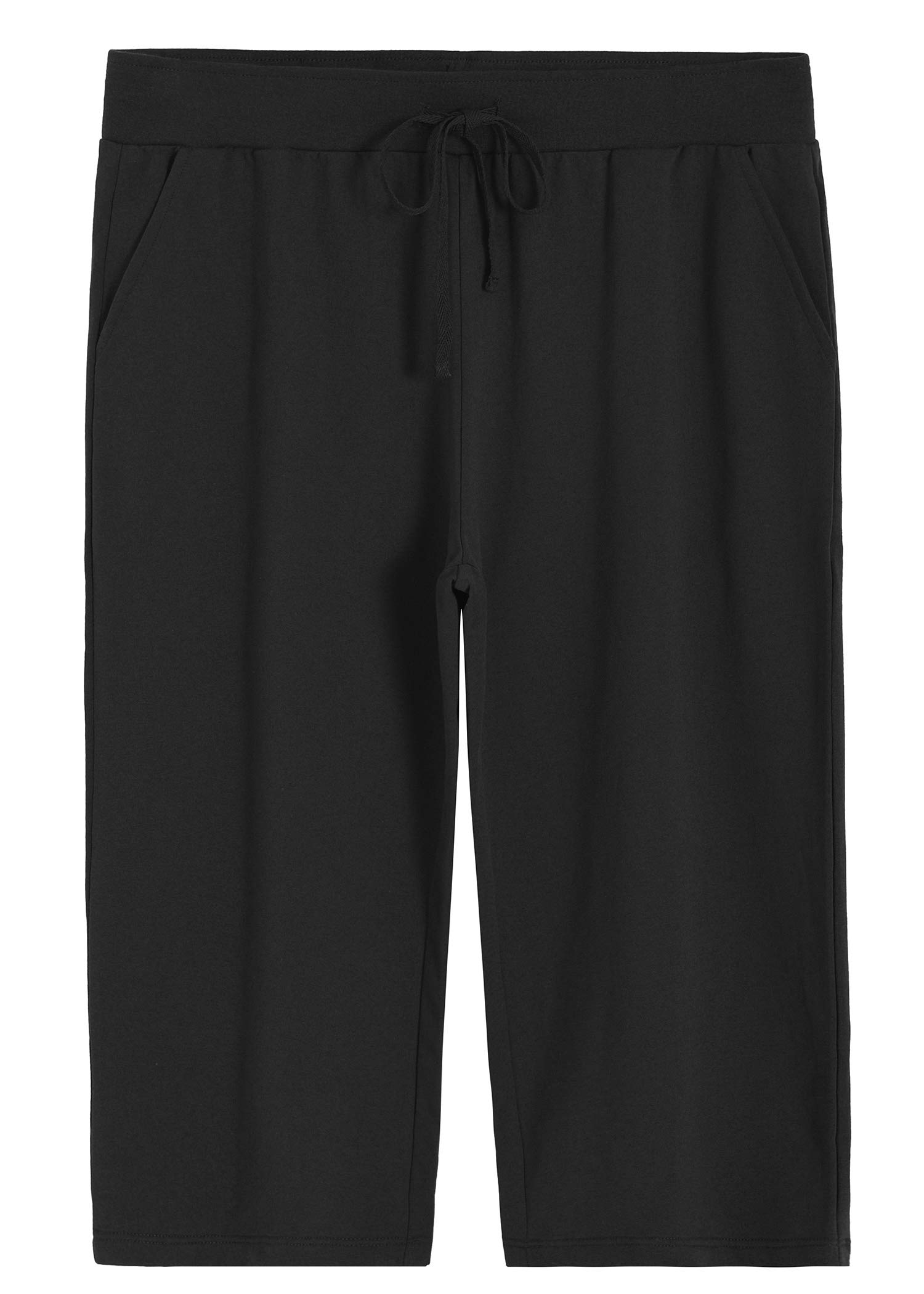 Weintee Women's Plus Size Cotton Capris with Pockets