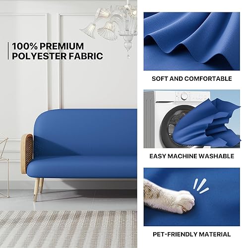 Miniatura 5 de MoNiBloom Funda elástica para futón de tamaño Queen, sin brazos, protector de muebles, duradera y lavable, con cremallera, para adultos, niños y