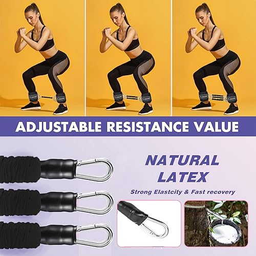 Miniatura 7 de Cinturón de empuje de cadera para pesas y bandas de resistencia de tobillo con puños para entrenamiento, cinturón de empuje de cadera para