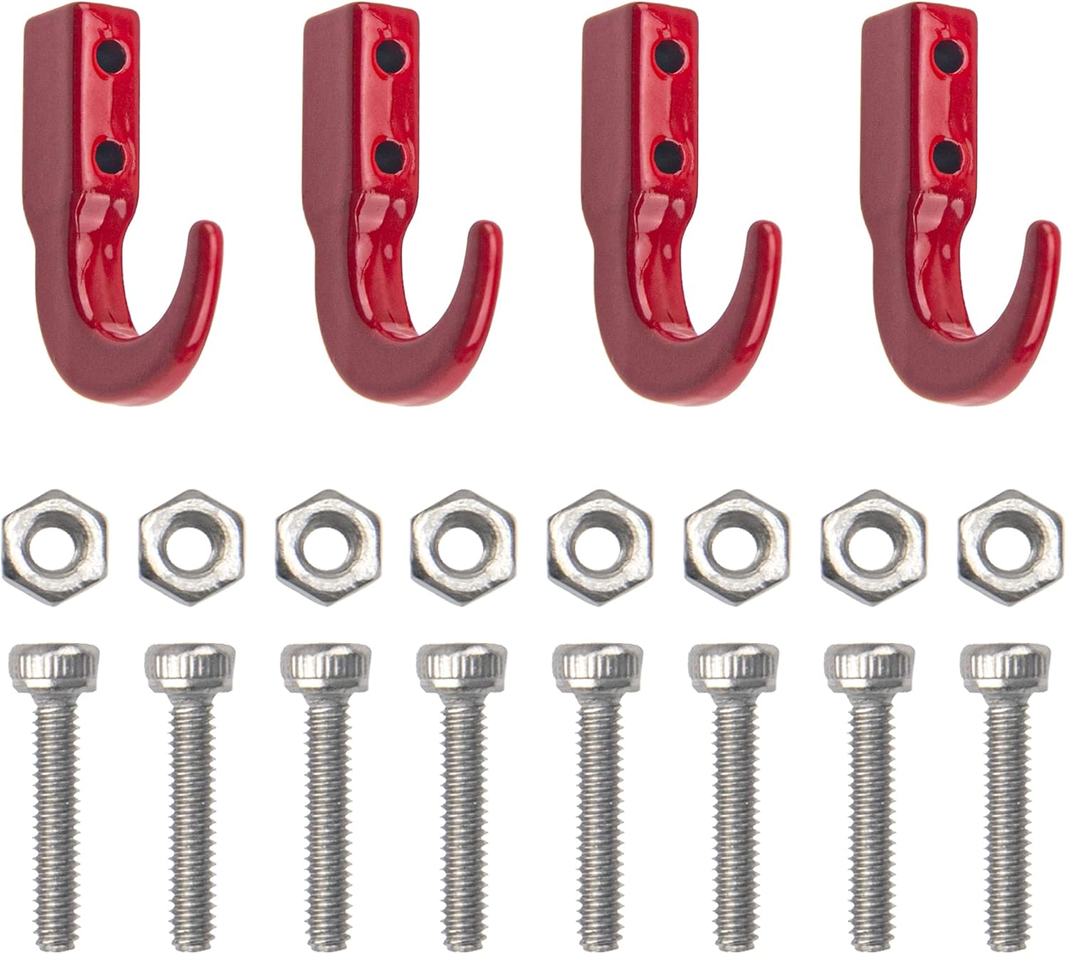 2 pares de ganchos de metal para cabrestante de HIRCQOO a control remoto, accesorios de decoración compatibles con Traxxas TRX-4 Tamiya CC01 Axial