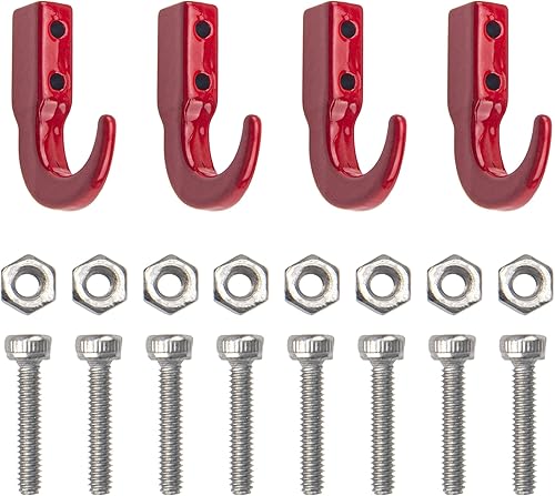 2 pares de ganchos de metal para cabrestante de HIRCQOO a control remoto, accesorios de decoración compatibles con Traxxas TRX-4 Tamiya CC01 Axial