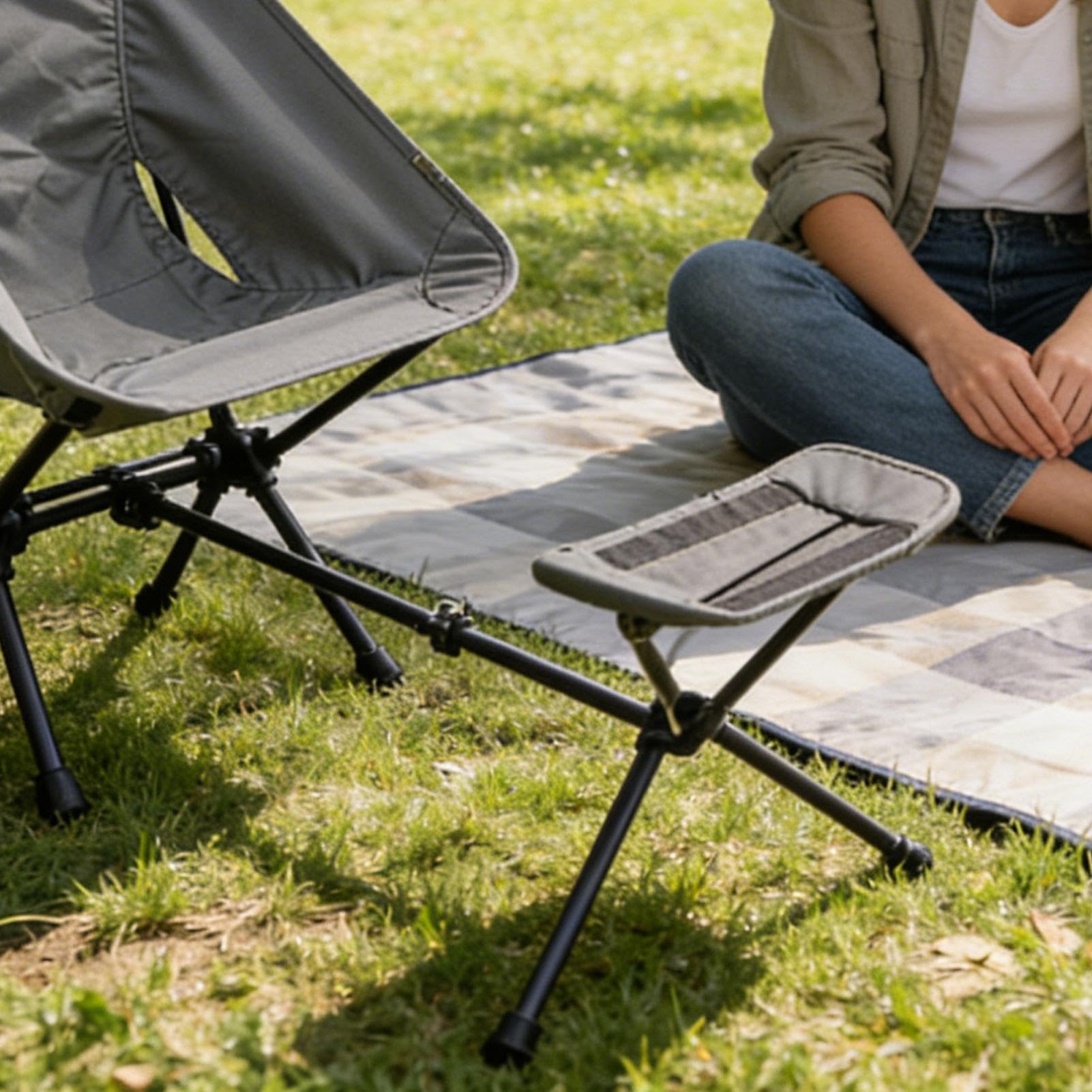 Tragbare Fußablage Schwerlastfähig ausziehbar tragbar | Campingstuhl-Befestigung Beinauflage Für Picknick, Angeln, Wandern, , Terrasse, , Garten, Hinterhof