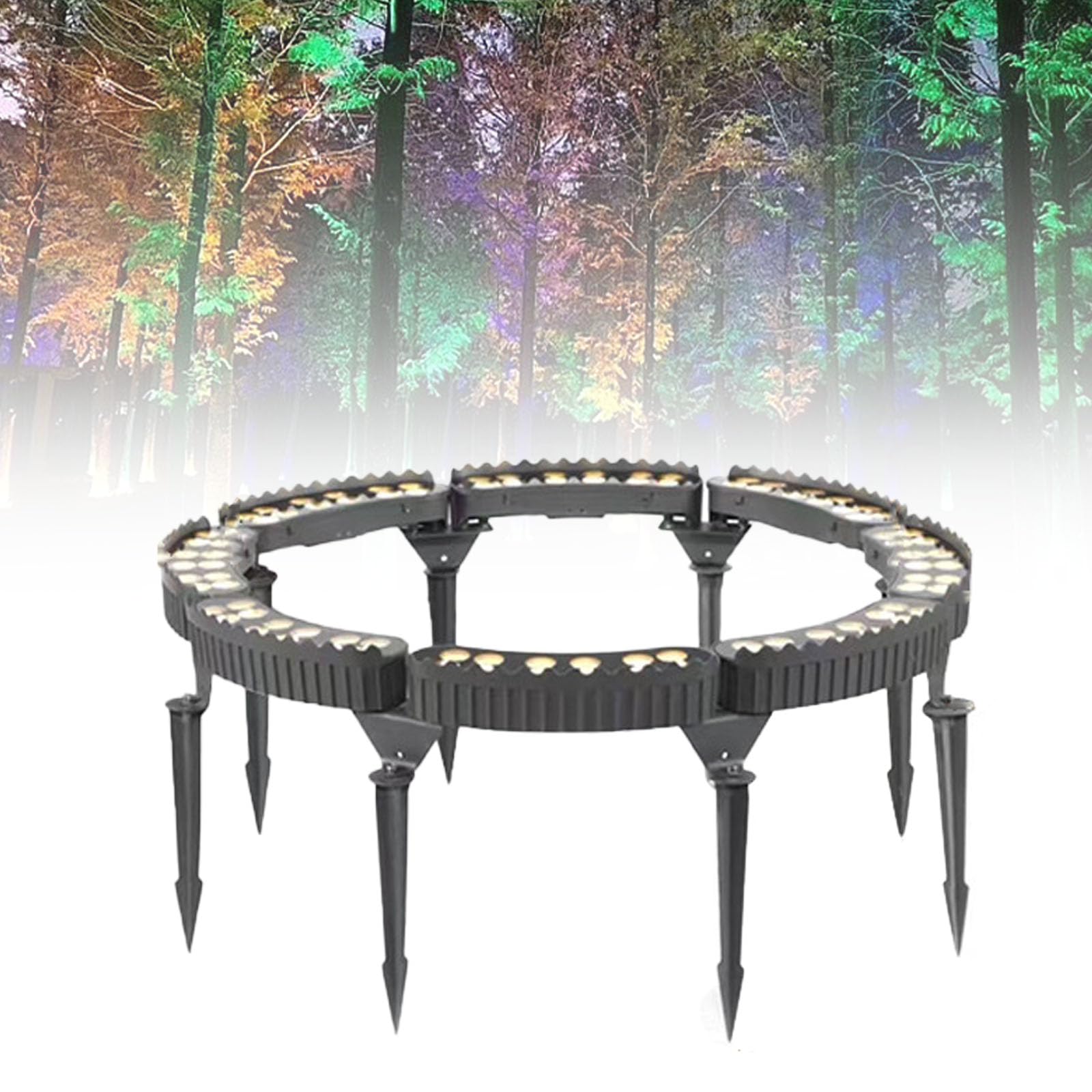 Foco LED anillado para árboles de 8 cabezales con atenuación automática de 7 colores IP65